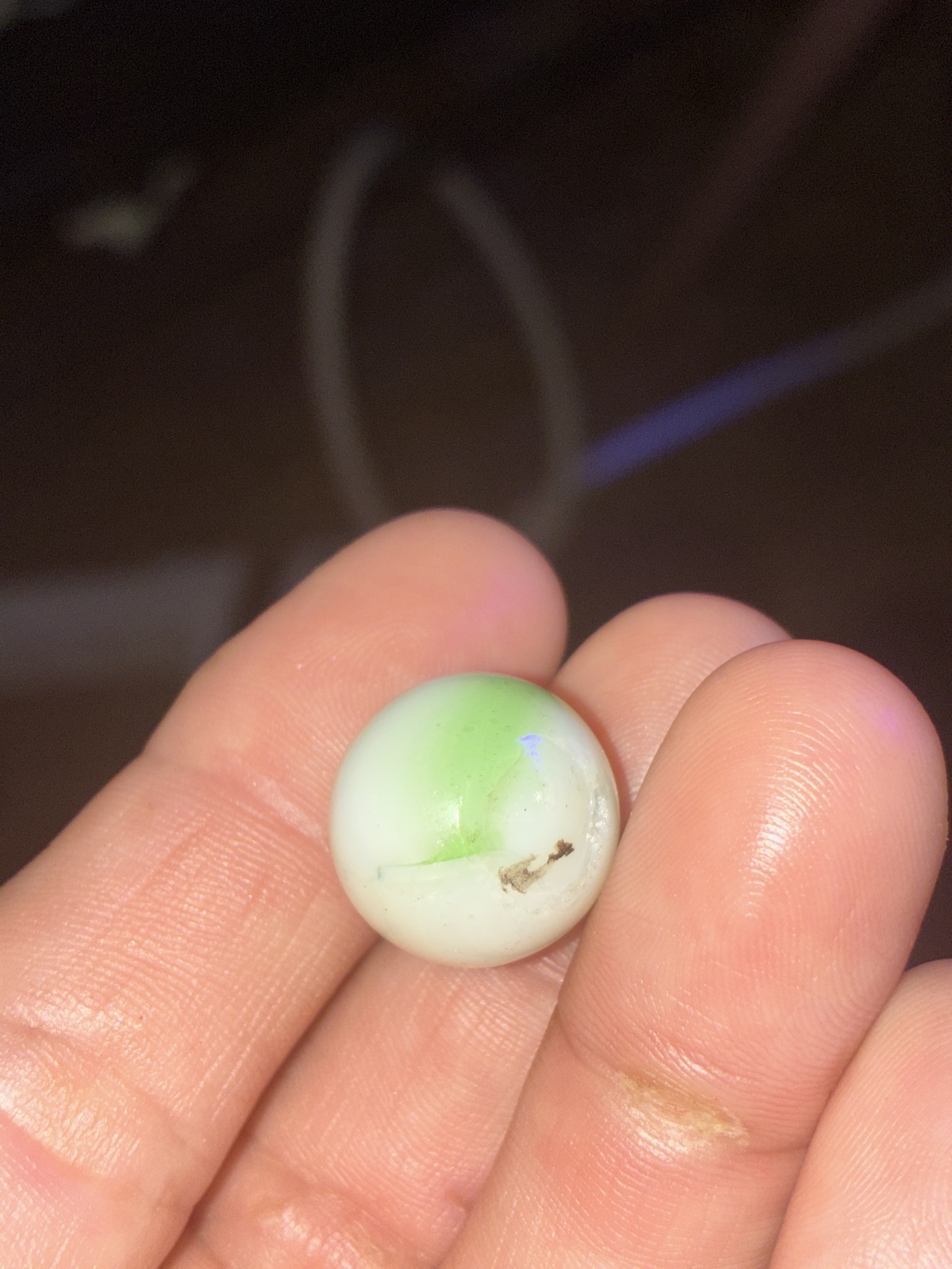 Green Patch Shooter by Vitro Agate Company, identification view