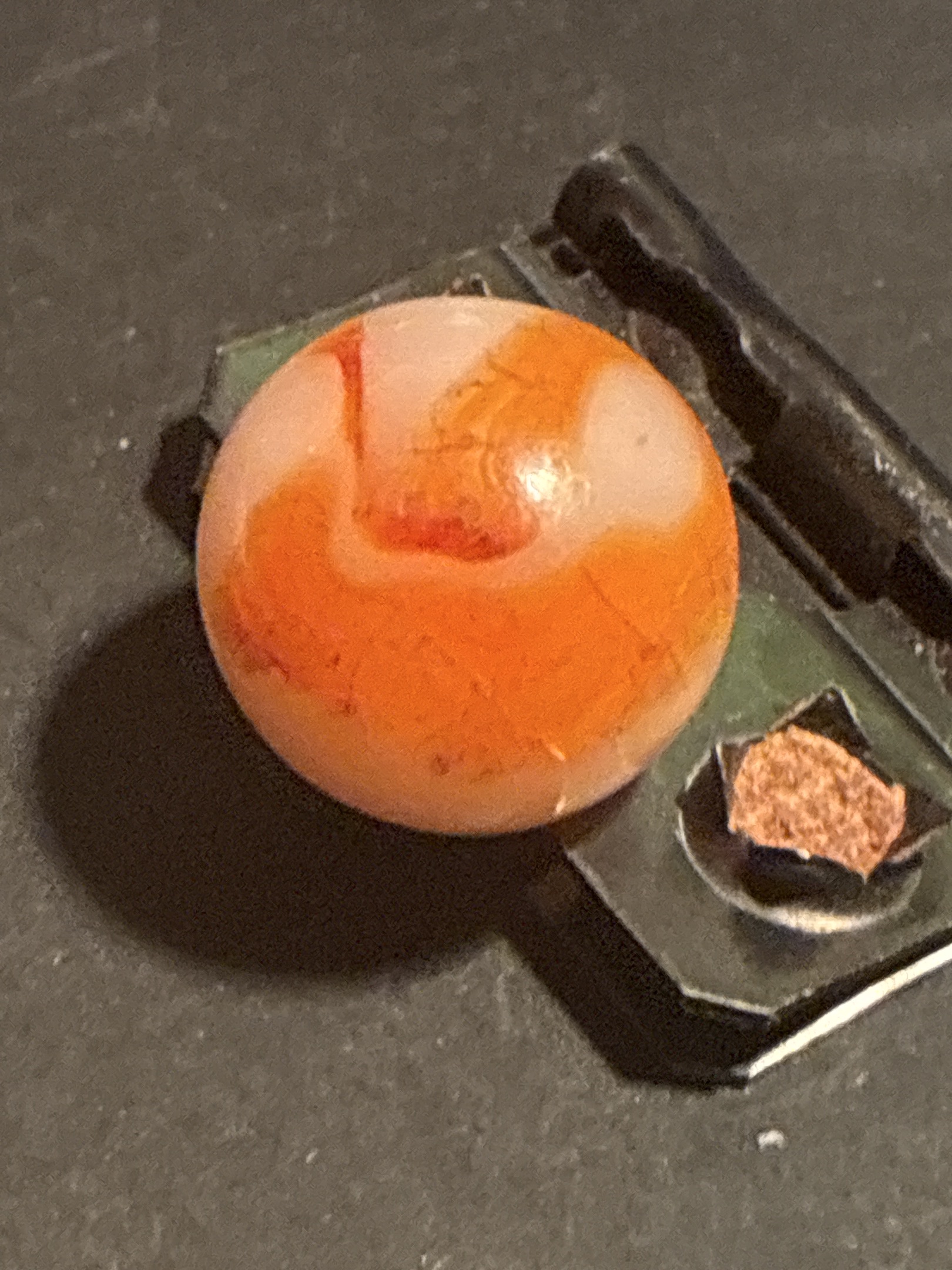Orange and White Swirl by Akro Agate