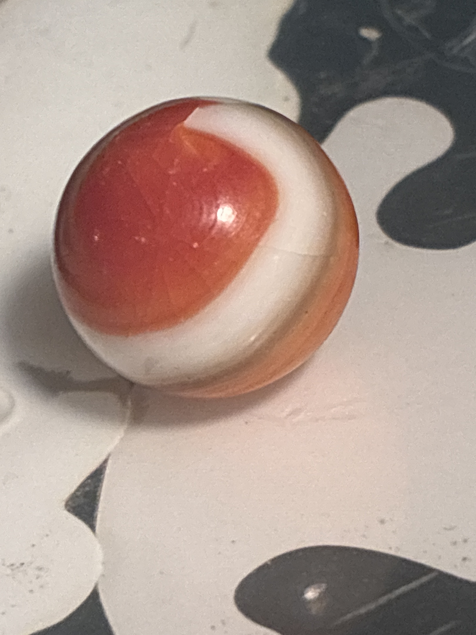 Orange and White Swirl by Alley Agate, identification view