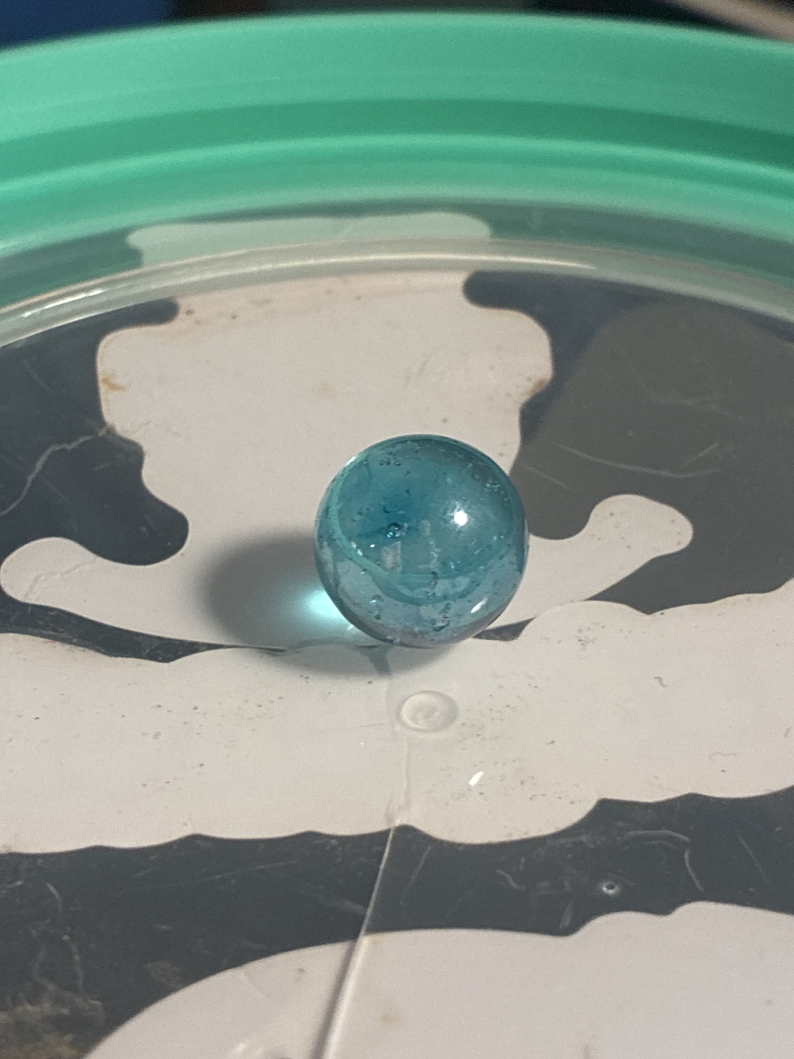 Transparent Aqua Blue by Akro Agate, identification view