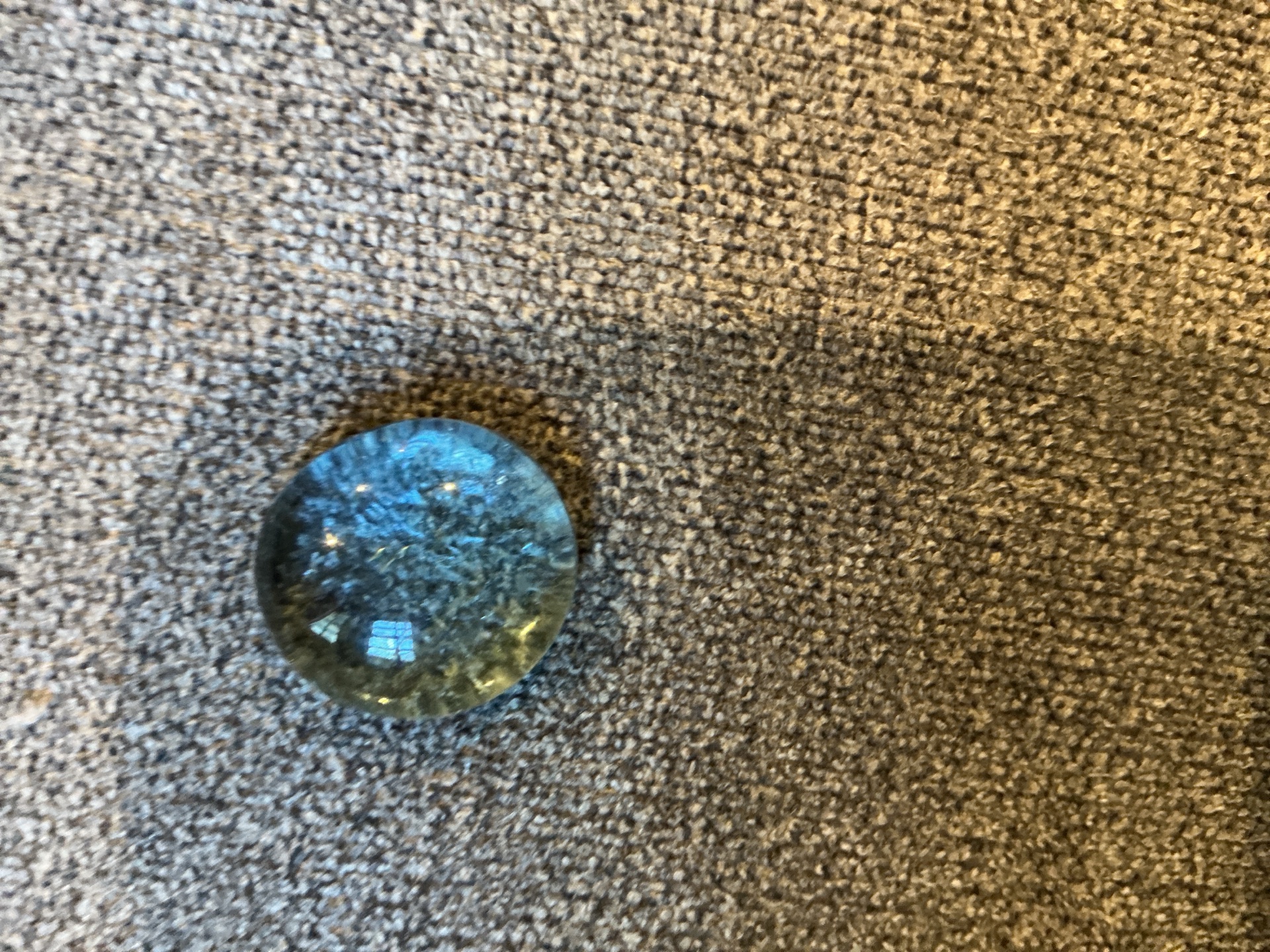 Aqua Cat's Eye Shooter by Vitro Agate Company, identification view