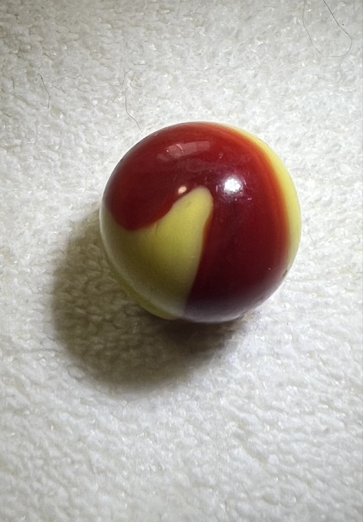 Red and Yellow Swirl by Akro Agate Company