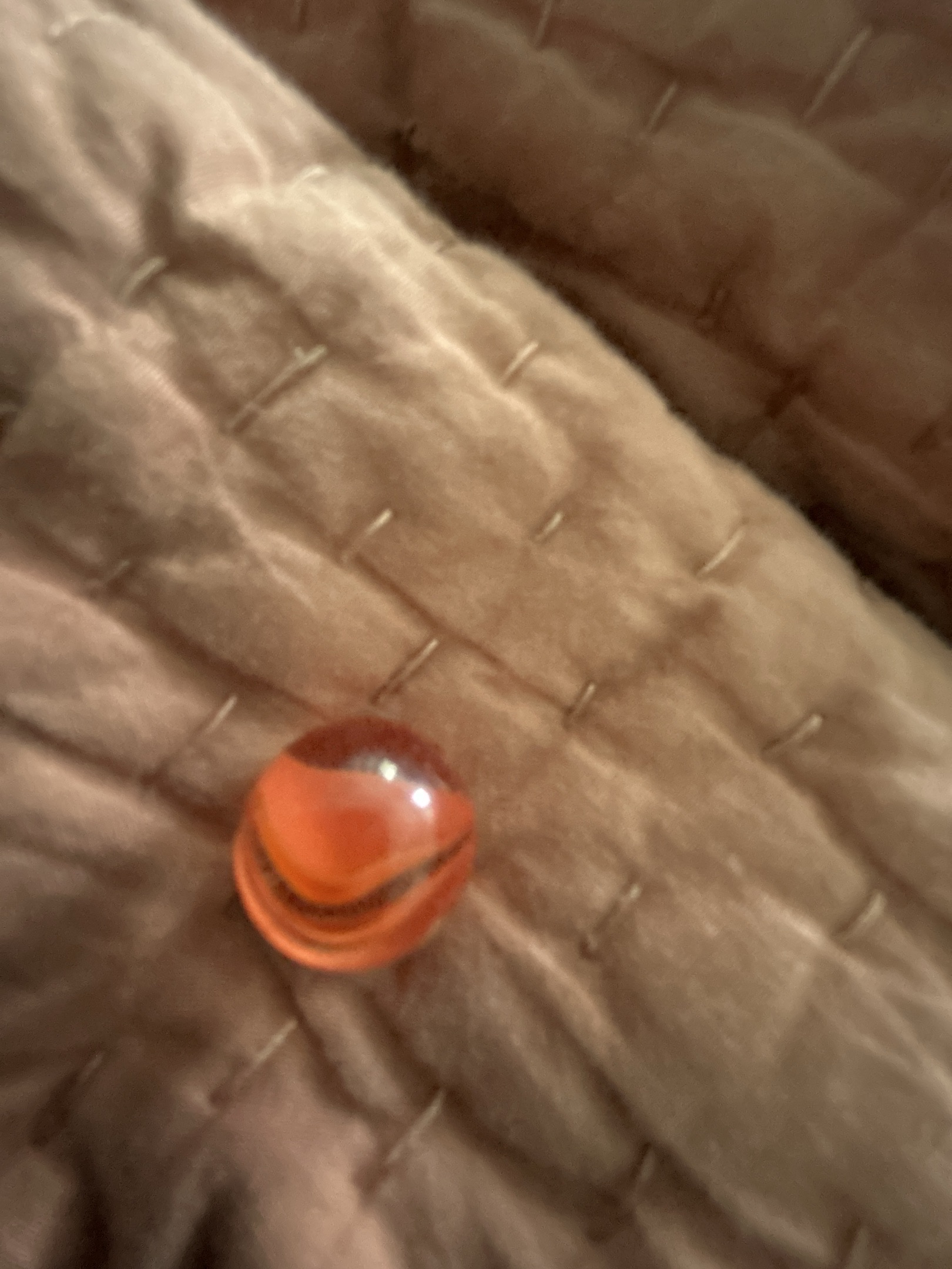 All-Red / Orange 3-Vane Cat's Eye by Vitro Agate Company, identification view