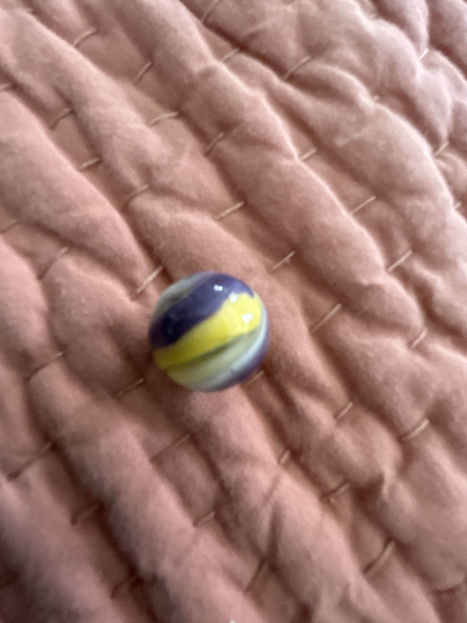Purple and Yellow Pansy Swirl by Alley Agate, identification view