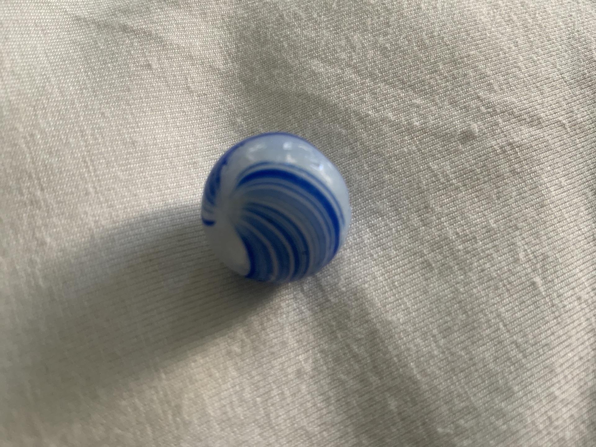 Blue and White Slag by Akro Agate, identification view