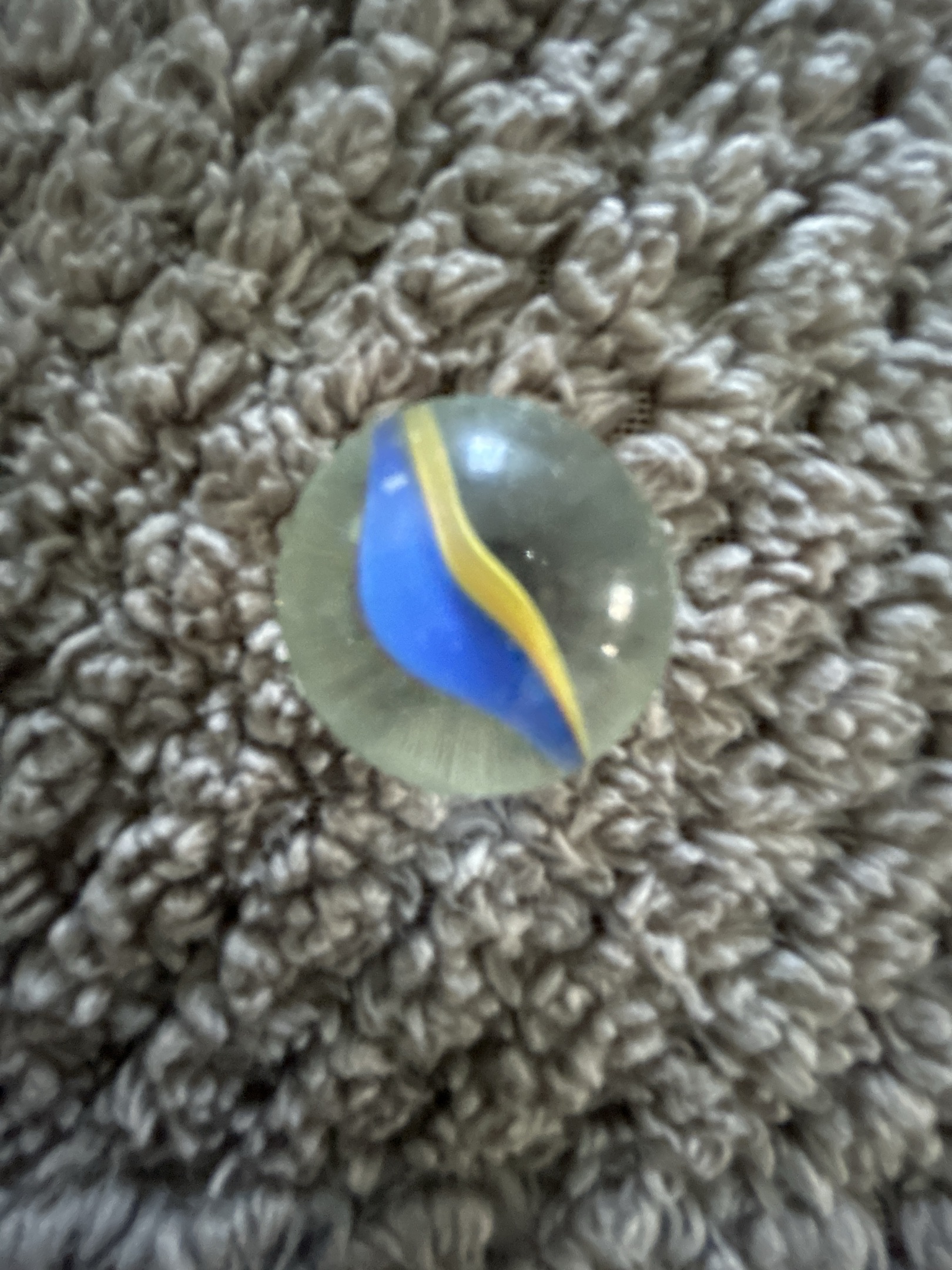 Blue Cat's Eye with Yellow Striper by Vitro Agate