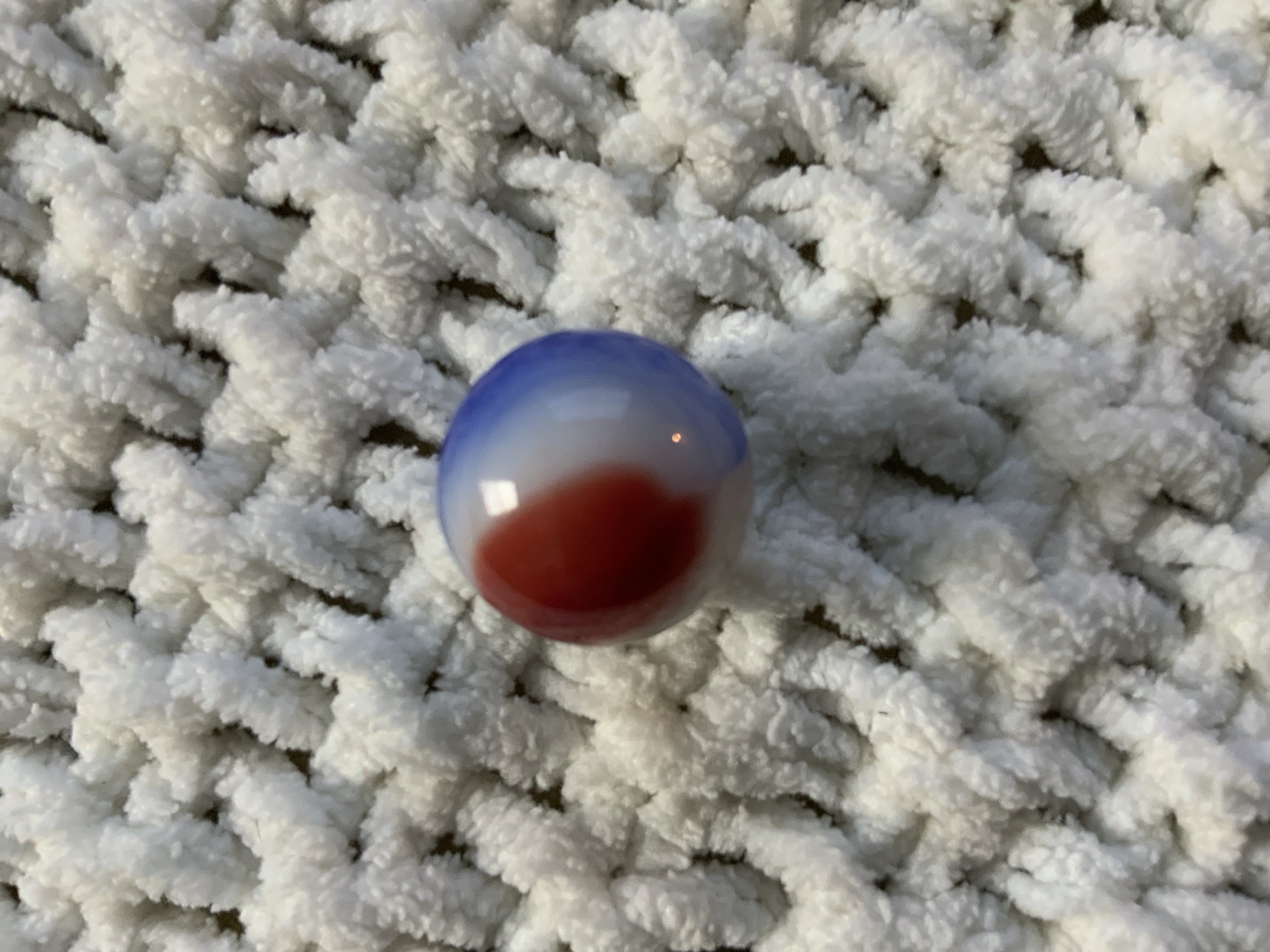 Liberty - Red White Blue Rainbo Patch by Peltier Glass Company, identification view