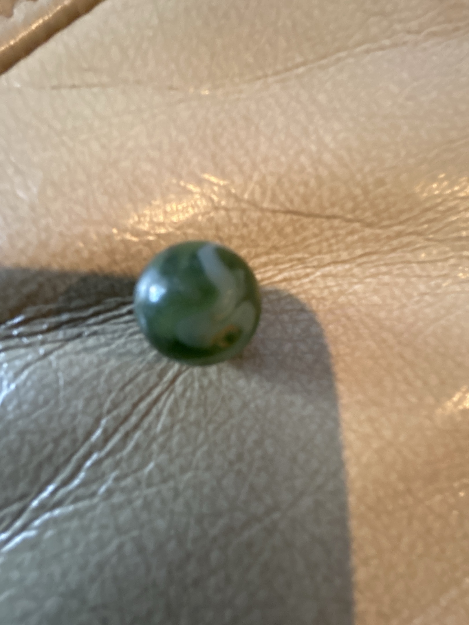 Green and White Moss Agate by Akro Agate