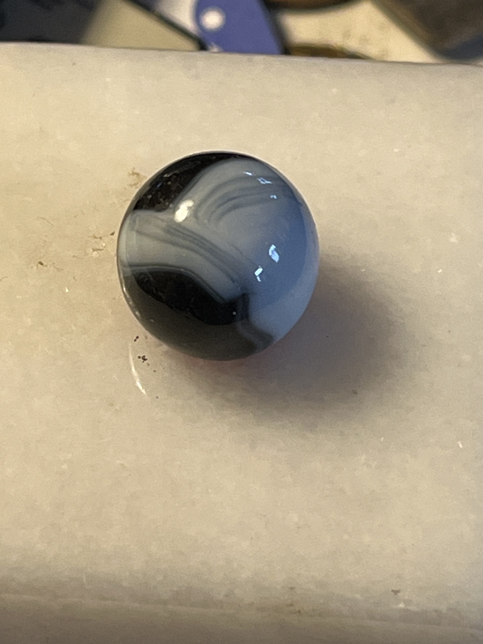 Blackie / Tuxedo Swirl by Vitro Agate Company