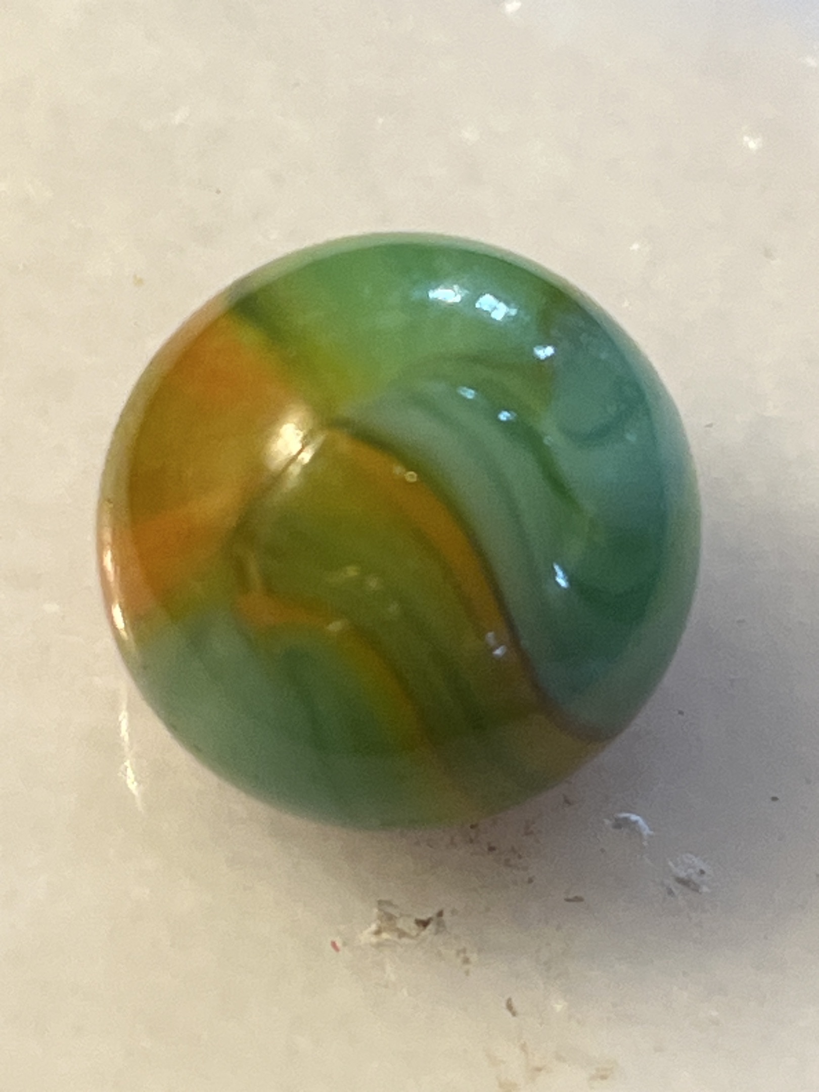 Green and Orange Swirl / Peltier National Onyx variant by Peltier Glass Company