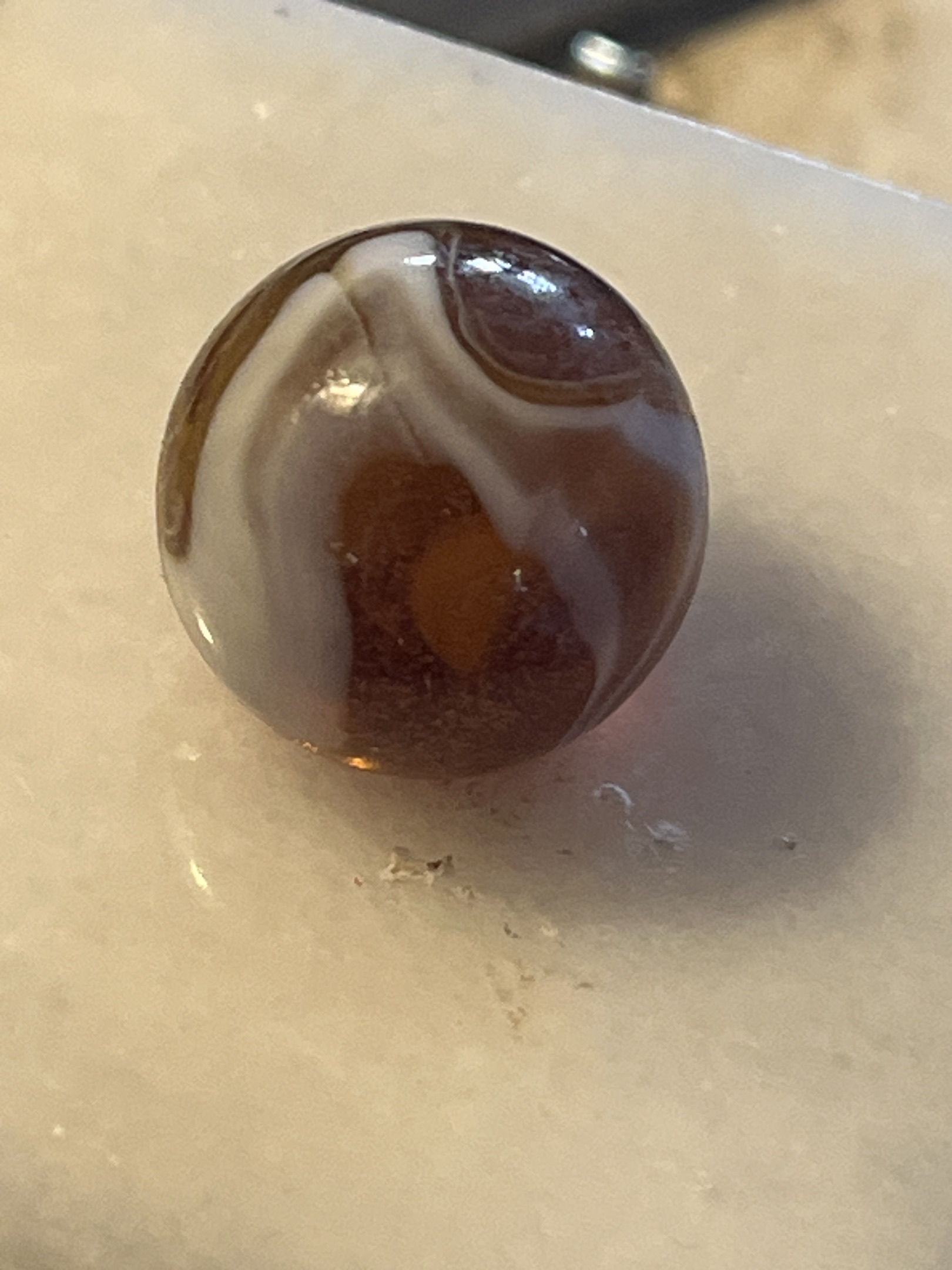 Amber and White Swirl by Alley Agate