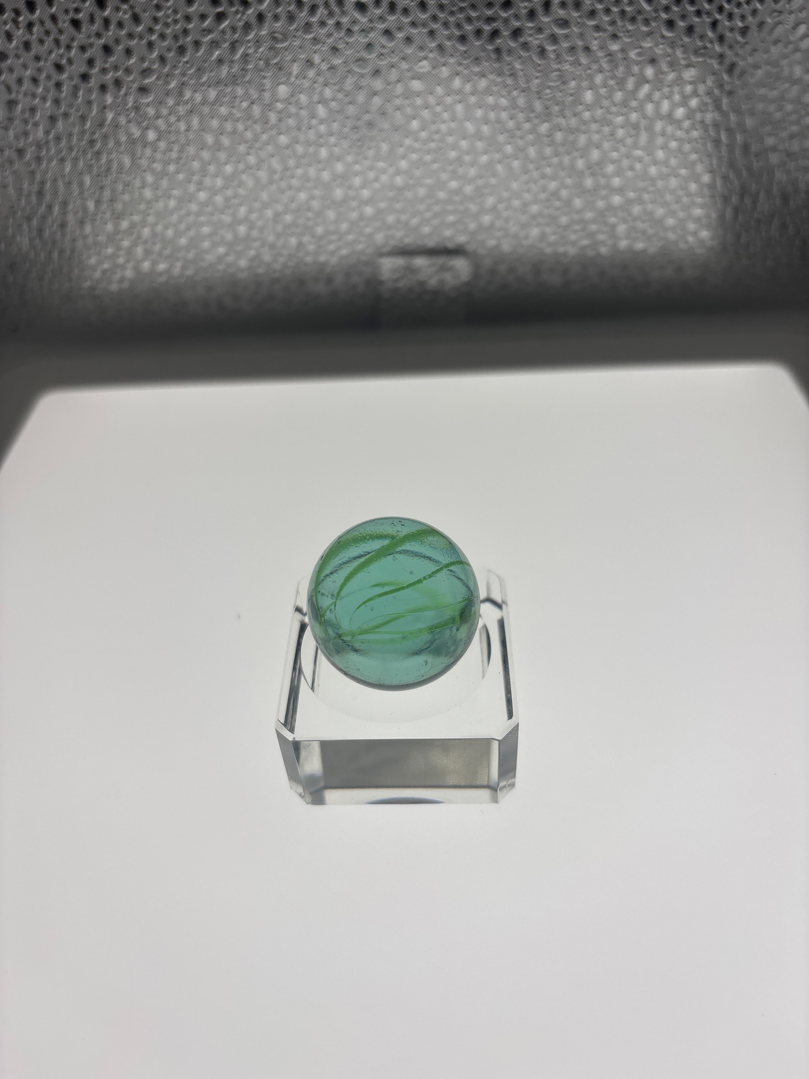Green Banded Coreless Swirl by German Handmade, identification view
