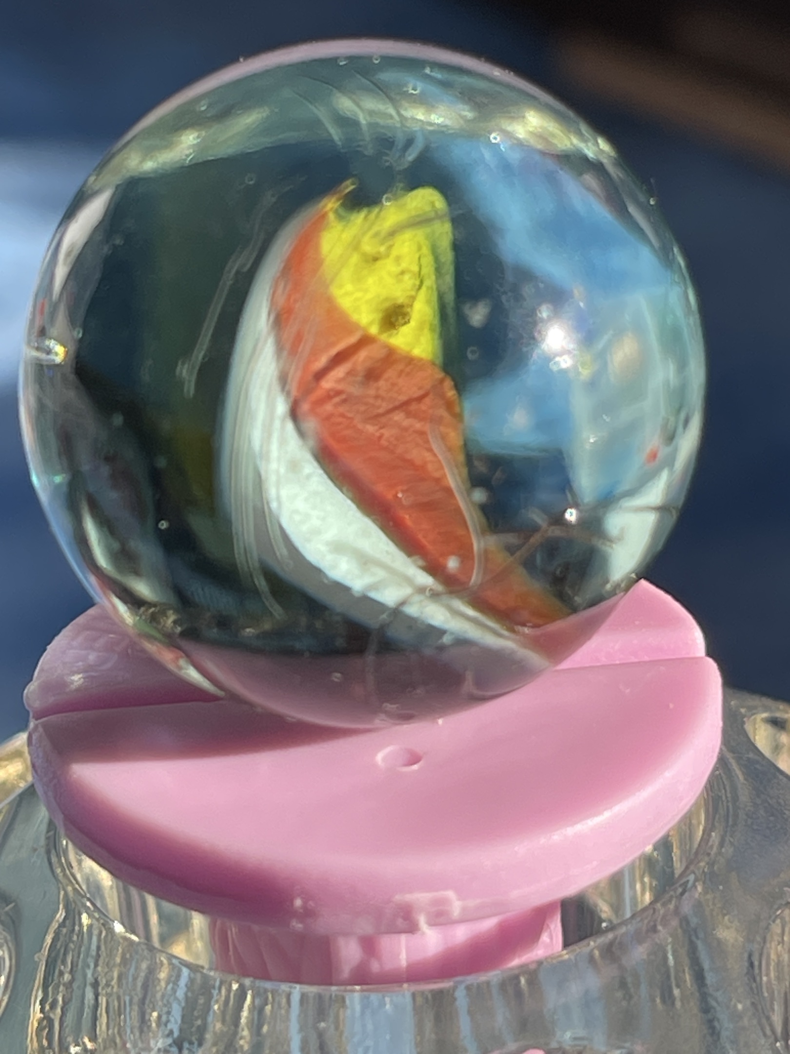 Tri-Color Cat's Eye - Red-Yellow-White by Vitro Agate, identification view