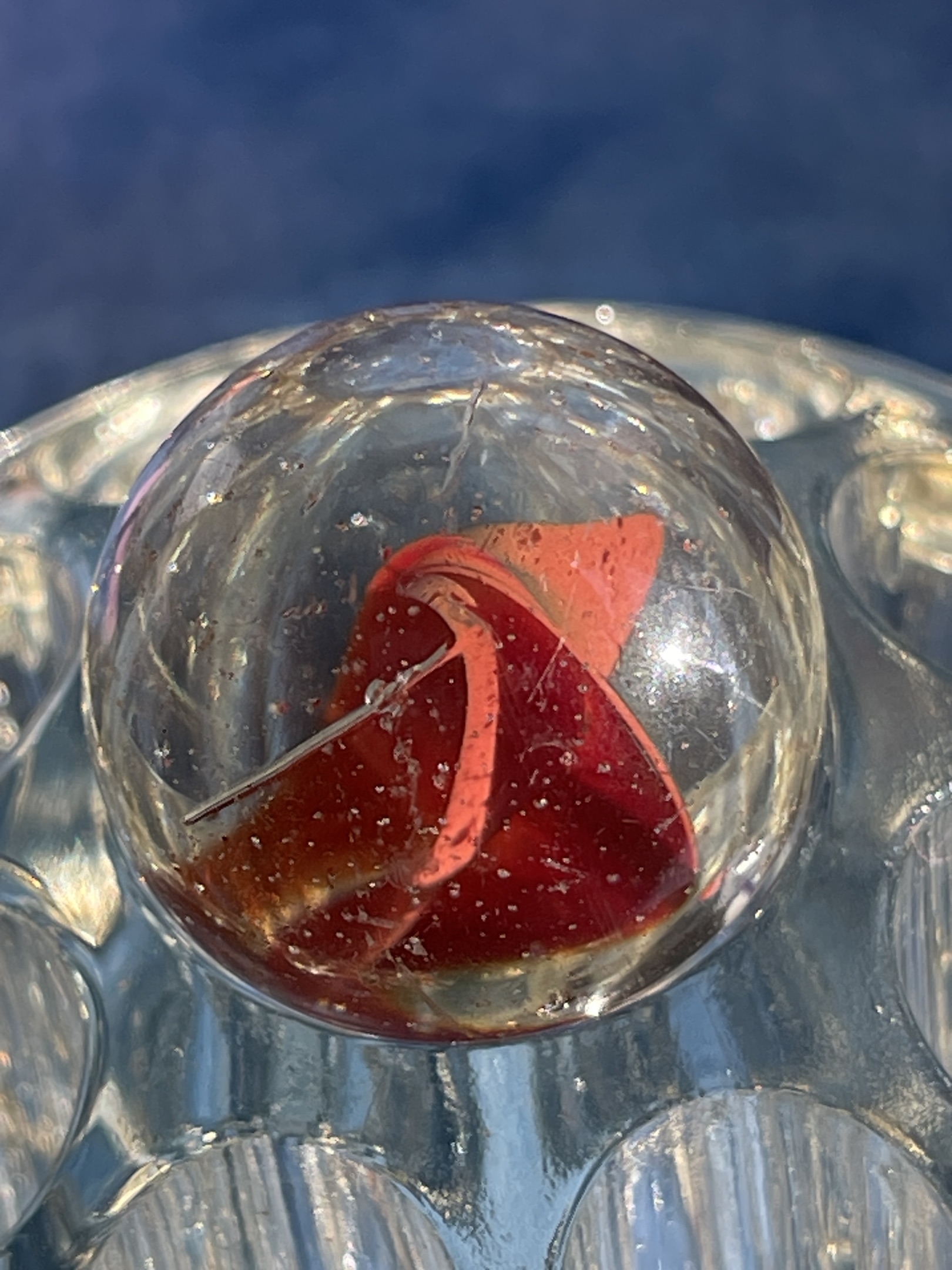 Red Ribbon - Oxblood Ribbon by Akro Agate, identification view