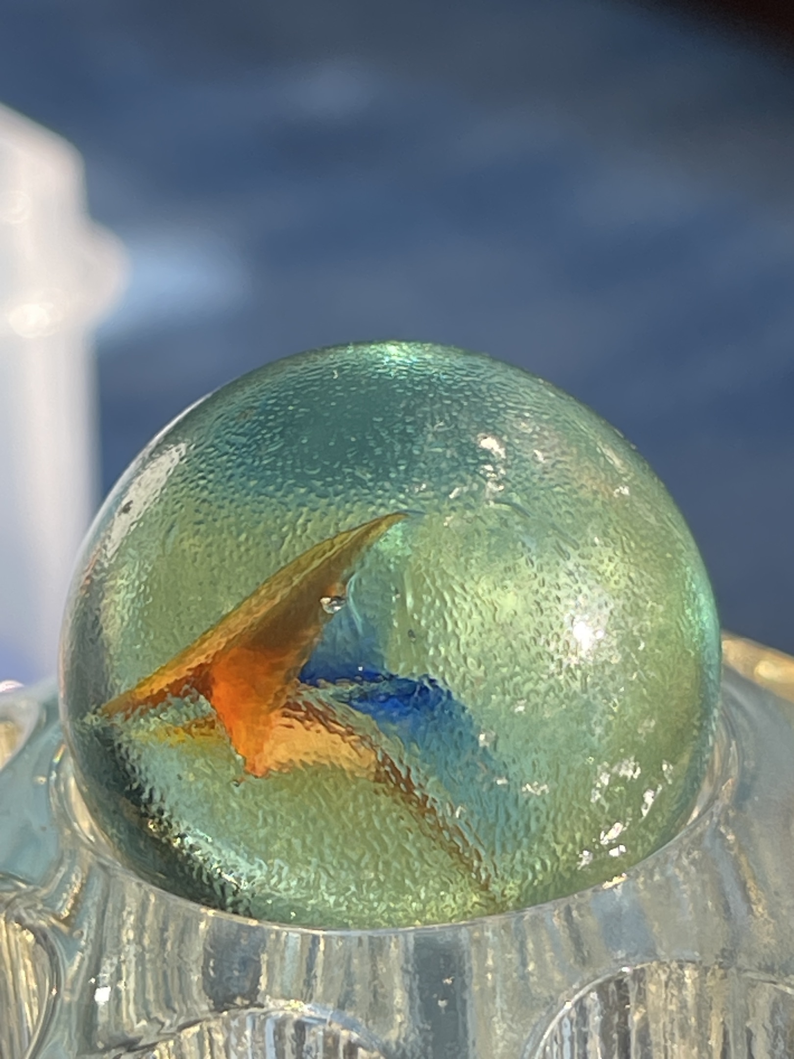Two-Color Cat's Eye - Orange and Blue by Japanese (Shinwa / Generic Japan), identification view