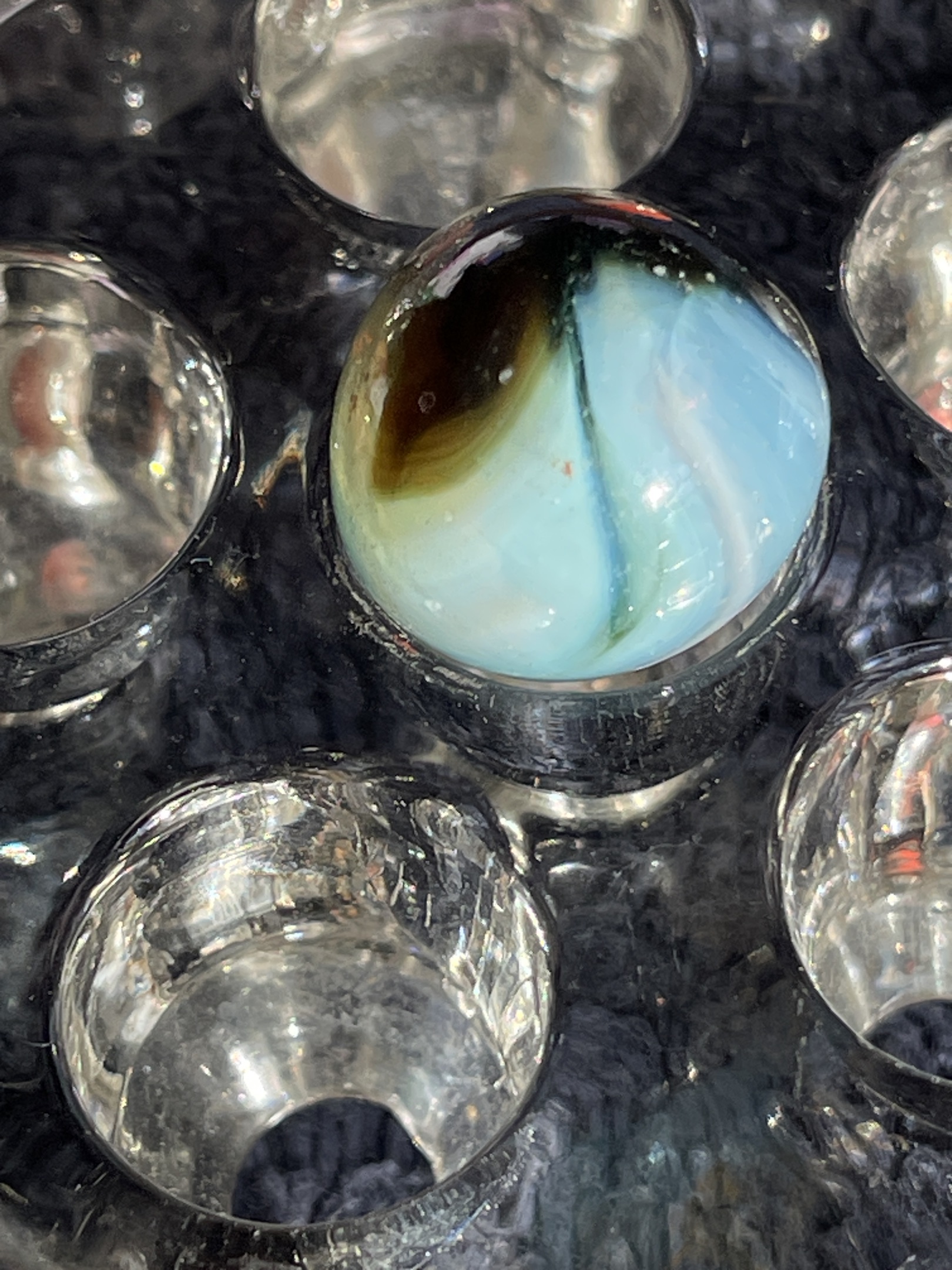 Conqueror - Light Blue with Black Patch by Vitro Agate, identification view