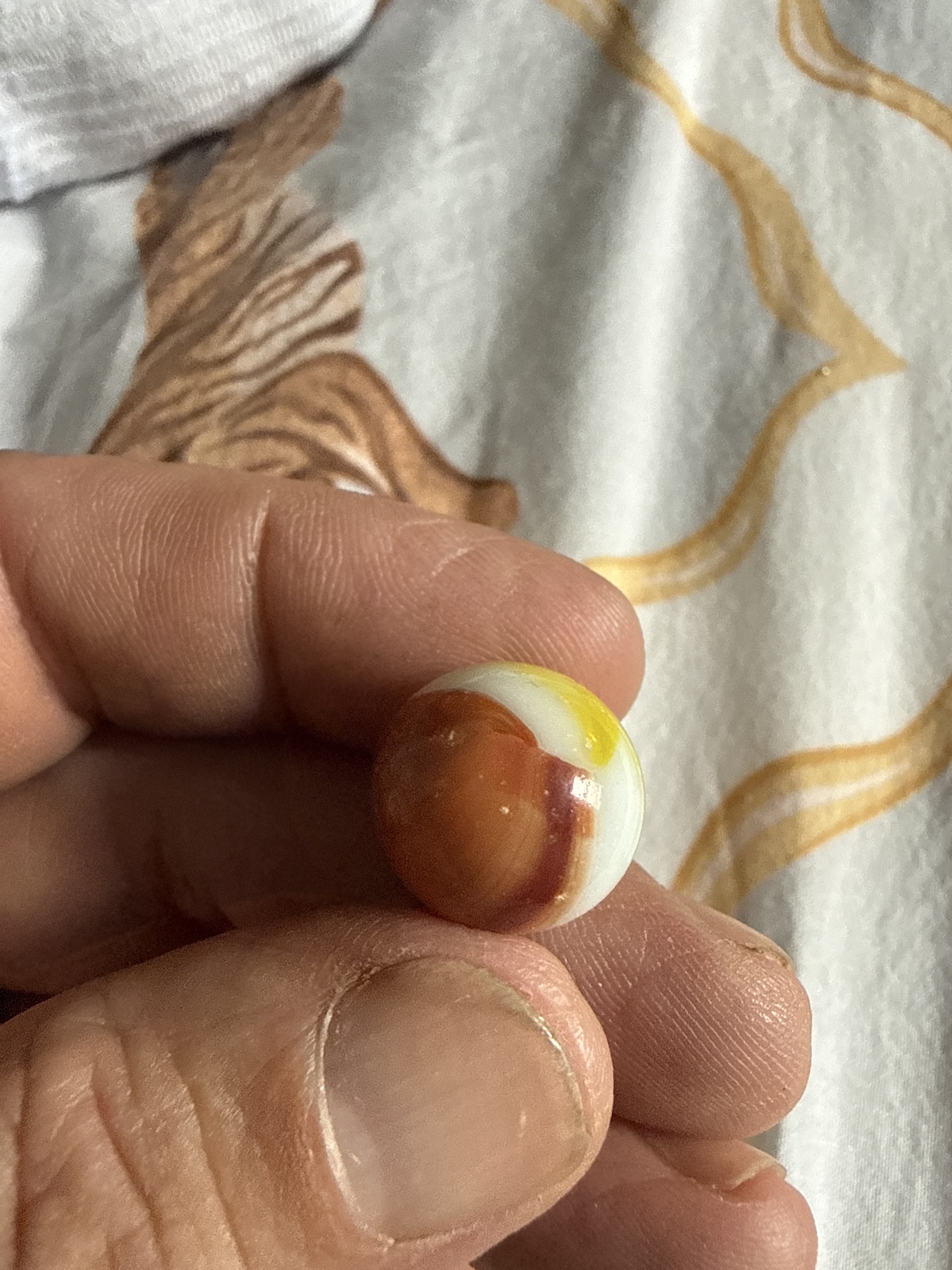 Special - Red and Yellow on White Egg Yolk Special by Akro Agate