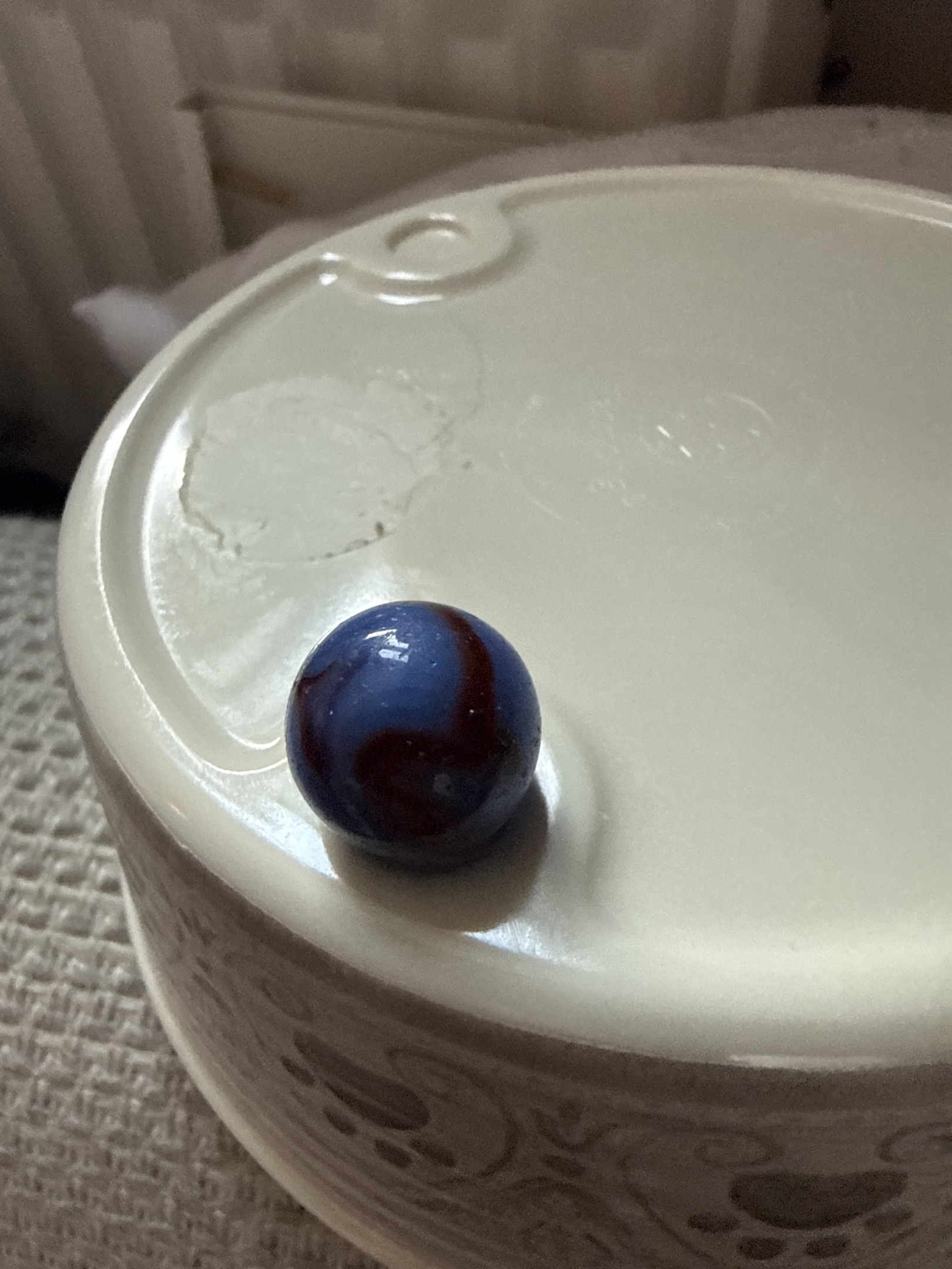 Conqueror - Blue with Red Ribbon by Vitro Agate
