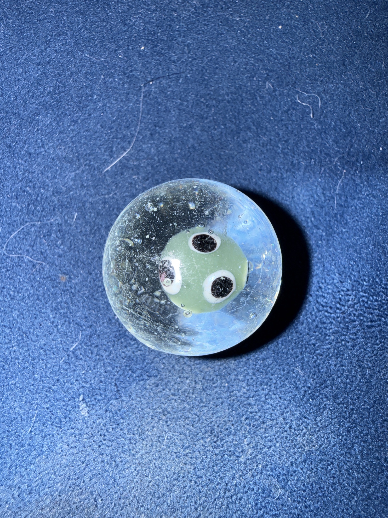 Green Devil's Eye by German Handmade - Lauscha, identification view