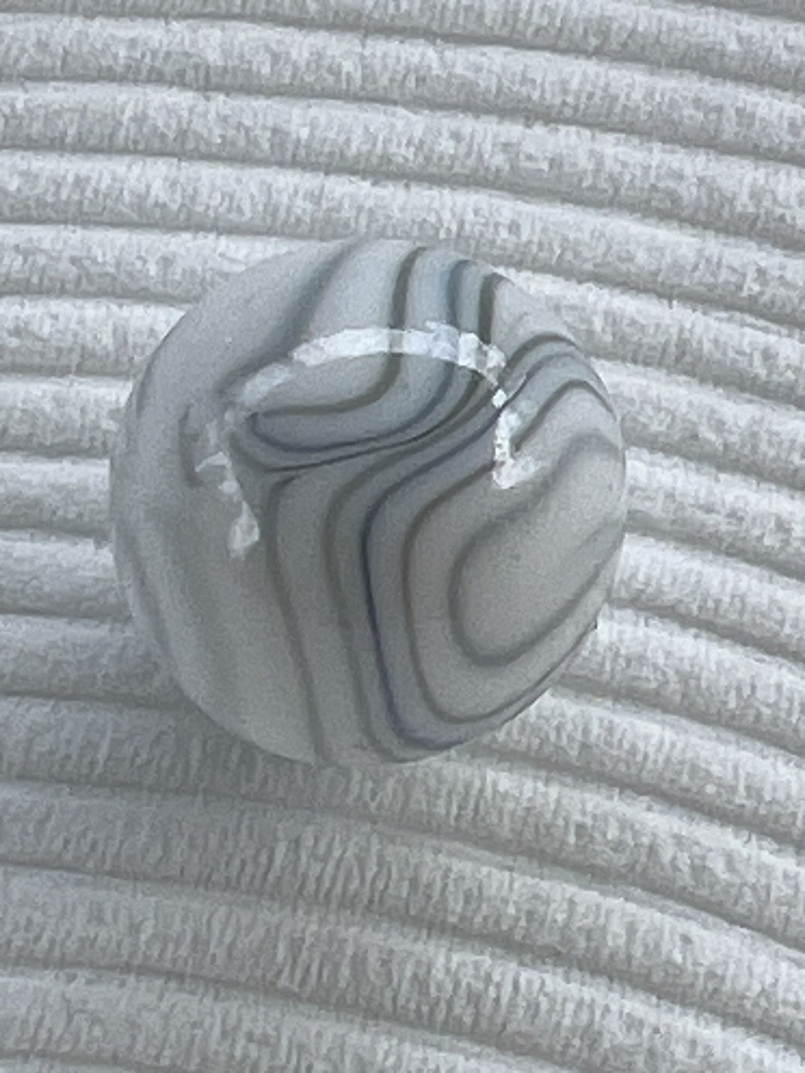 Banded Agate (Grey/White) by Unknown (Hand-ground, likely German)