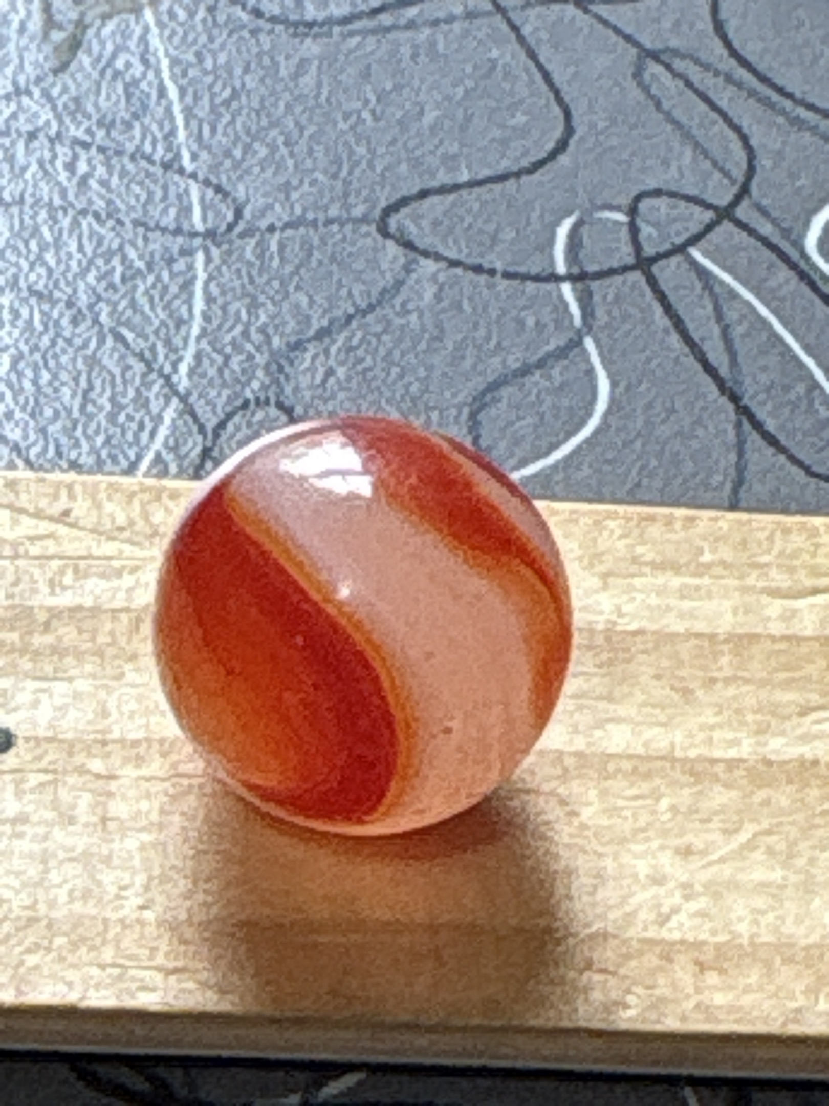 Red and White Swirl by Alley Agate