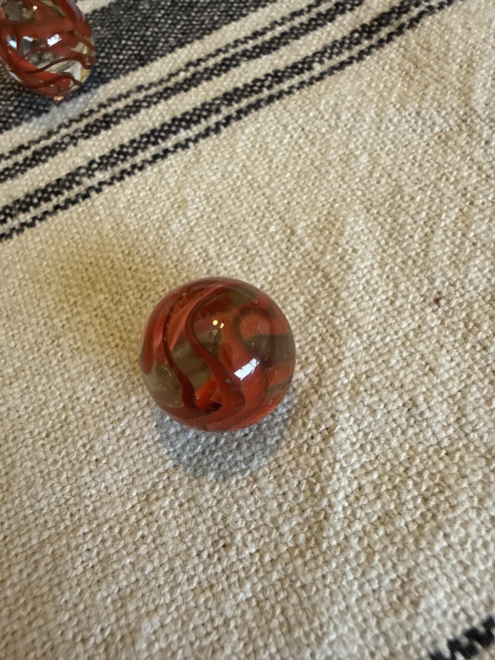 Clear-based Red Ribbon by Peltier Glass Company