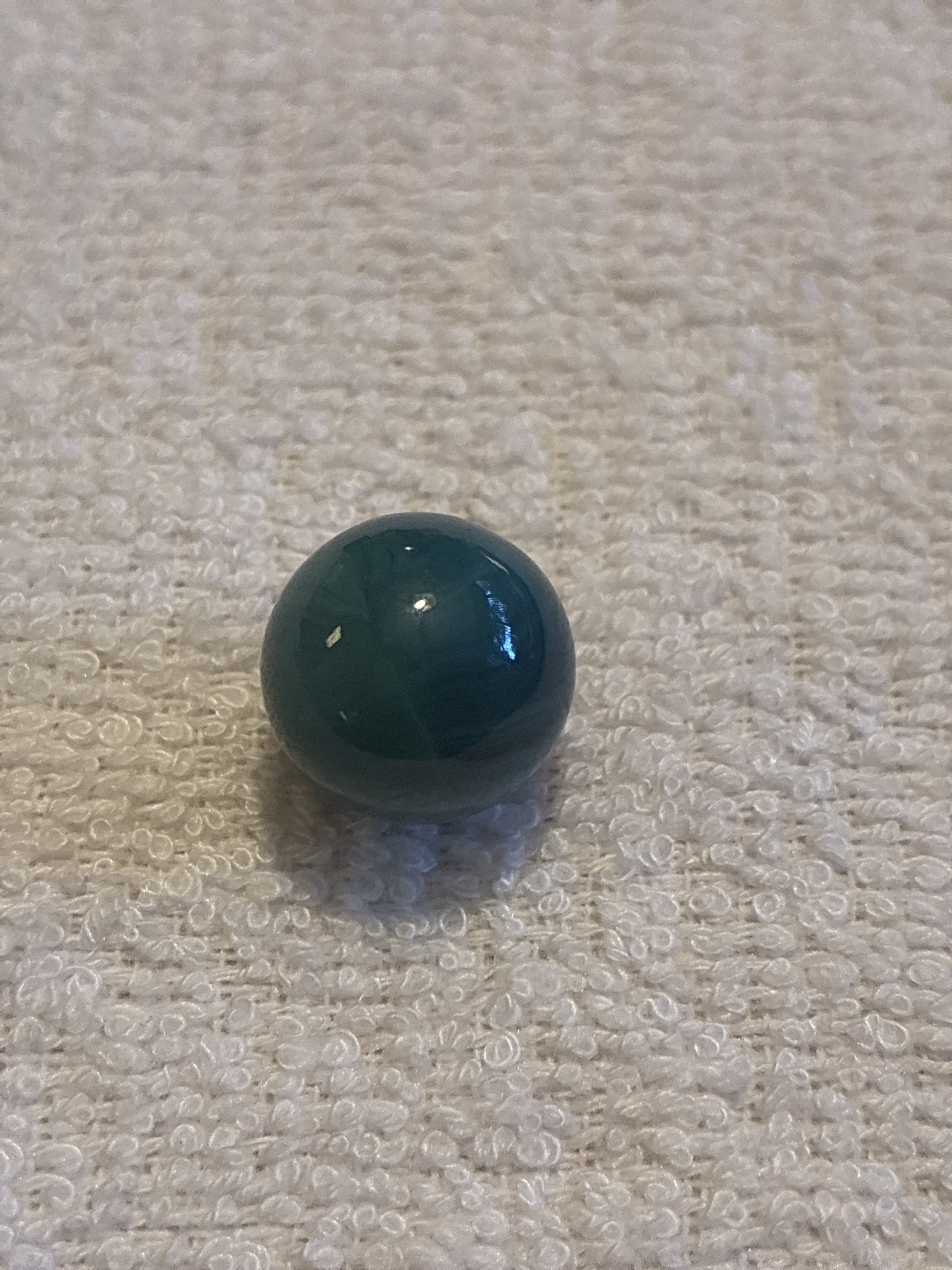 Teal Game Marble by Vitro Agate Company, identification view