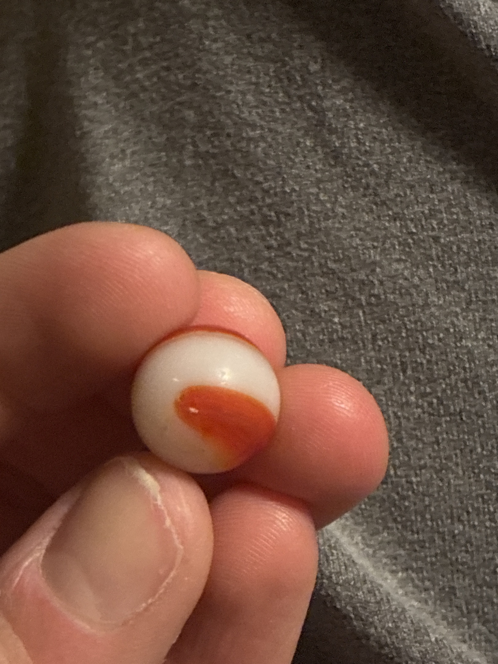 Orange and White Patch by Akro Agate Company