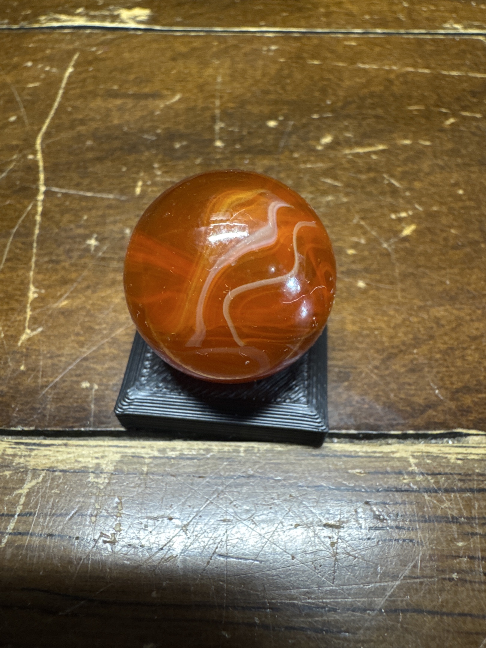 Amber Slag Shooter by Akro Agate Company