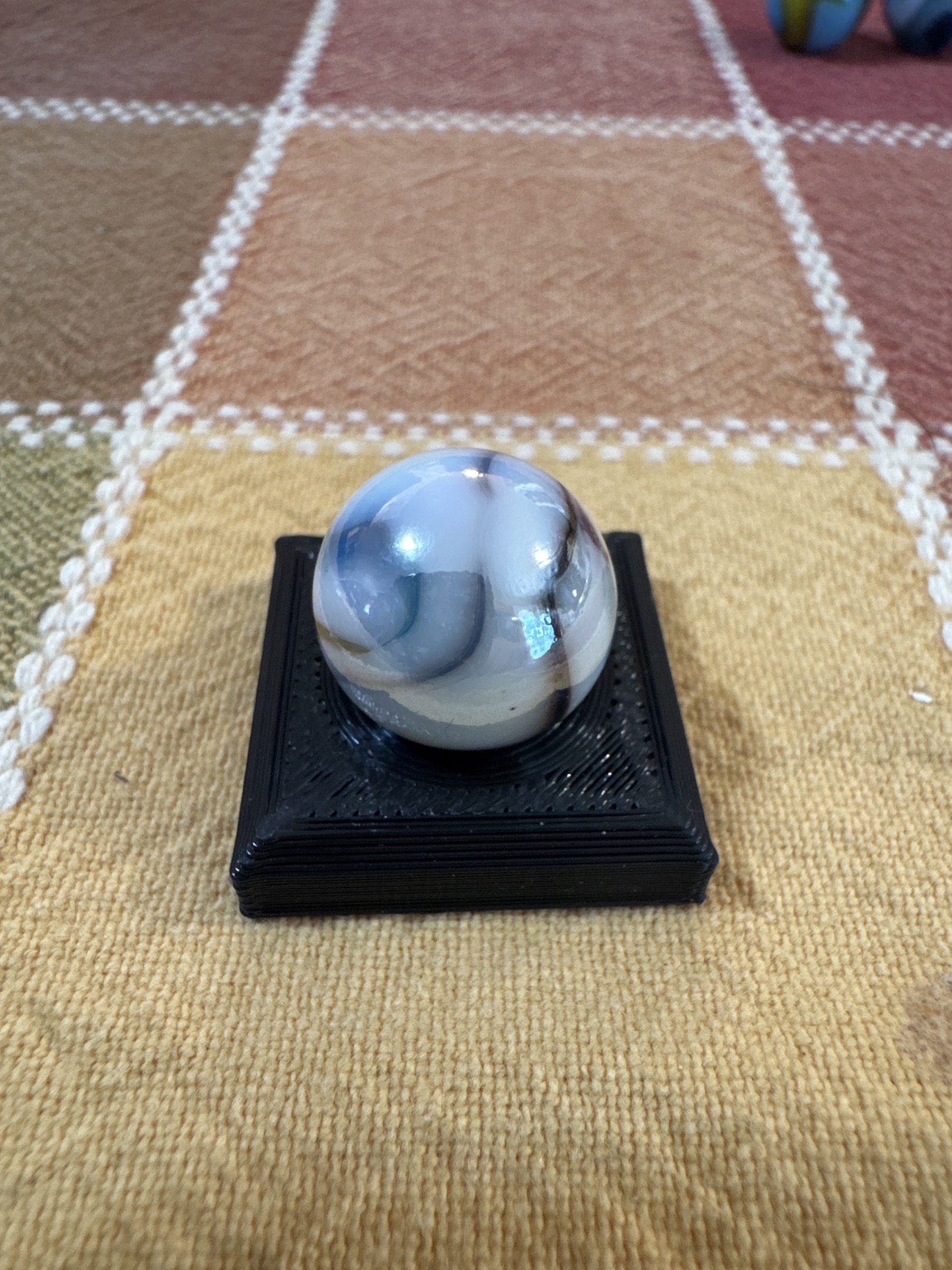 Blue and Brown Swirl by Akro Agate Company