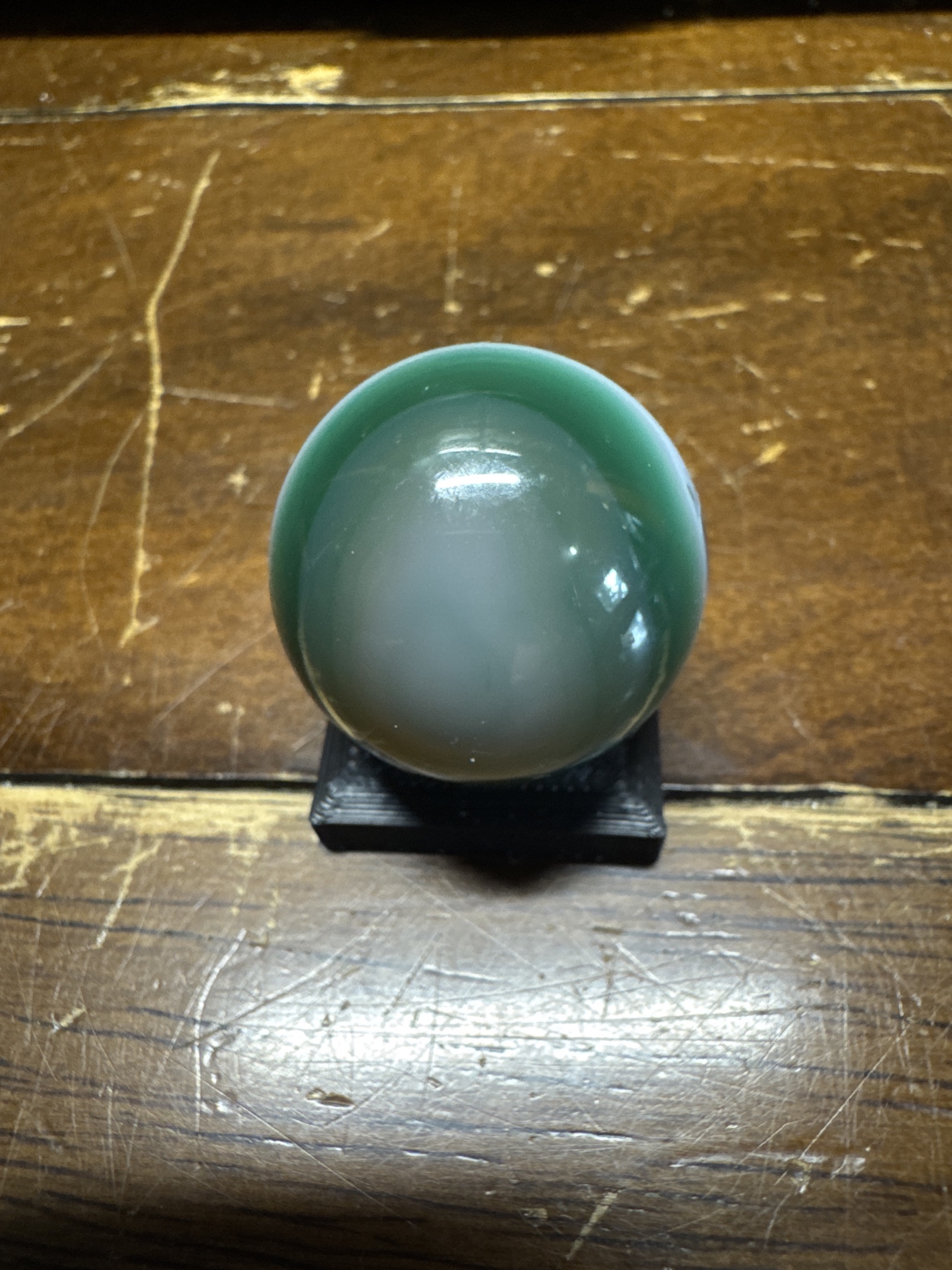 Green Slag Shooter by Akro Agate Company