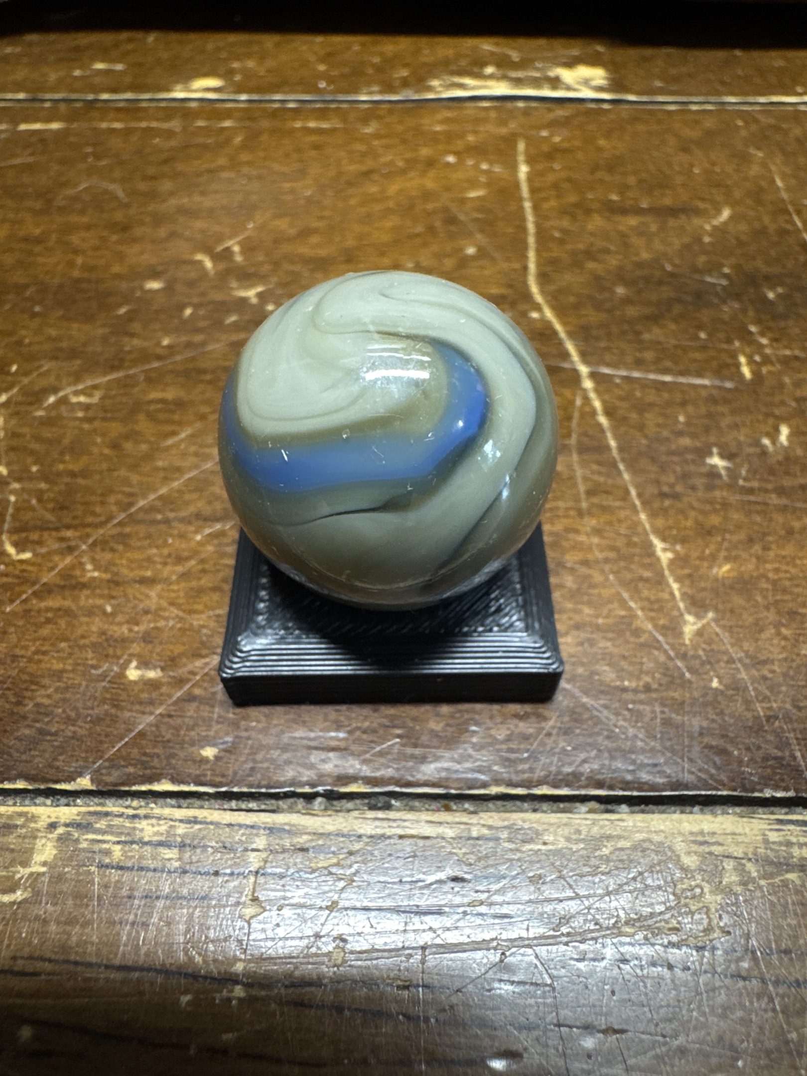 Smoky Blue Swirl Shooter by Alley Agate
