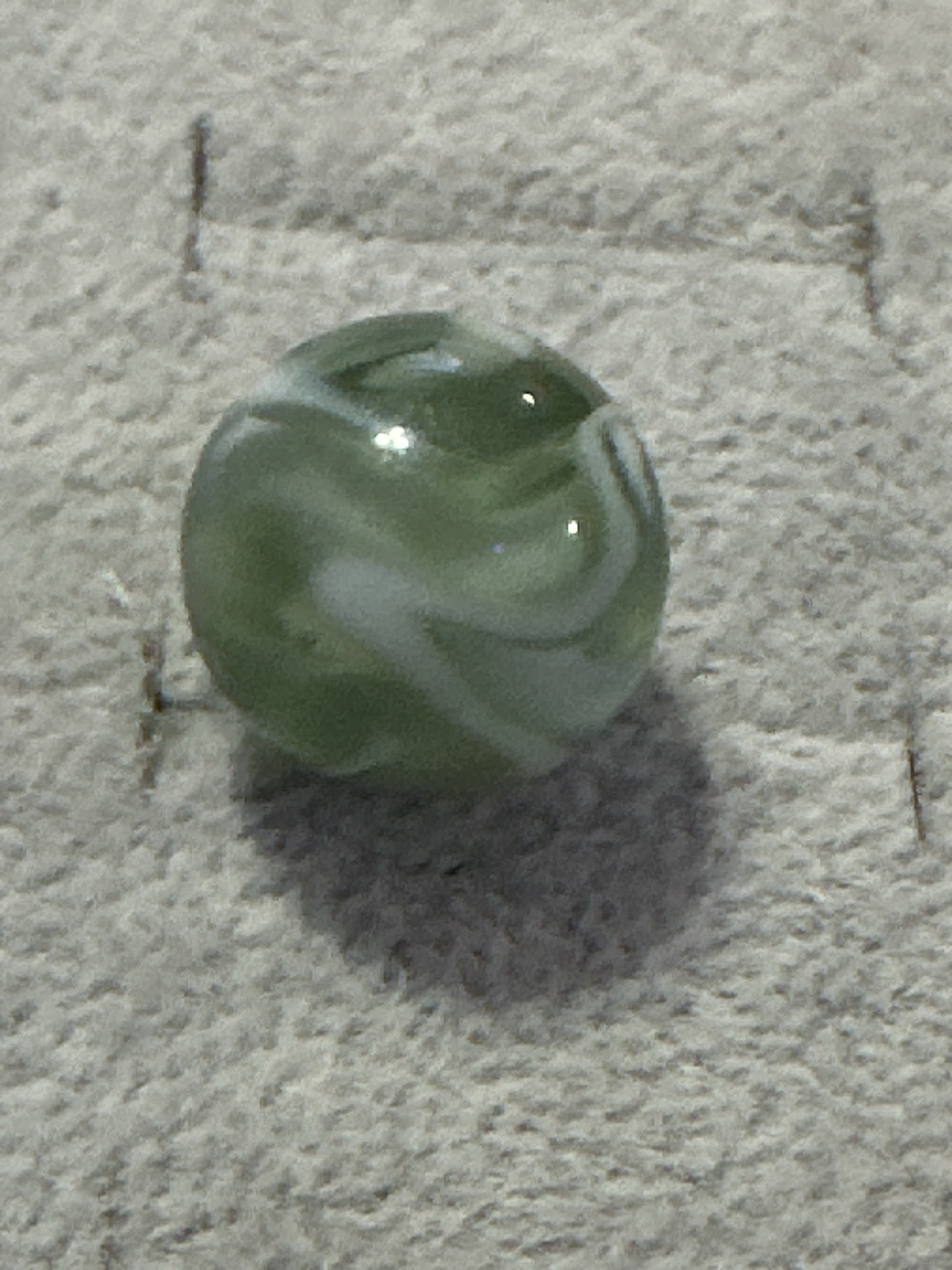 Green and White Swirl by Alley Agate, identification view