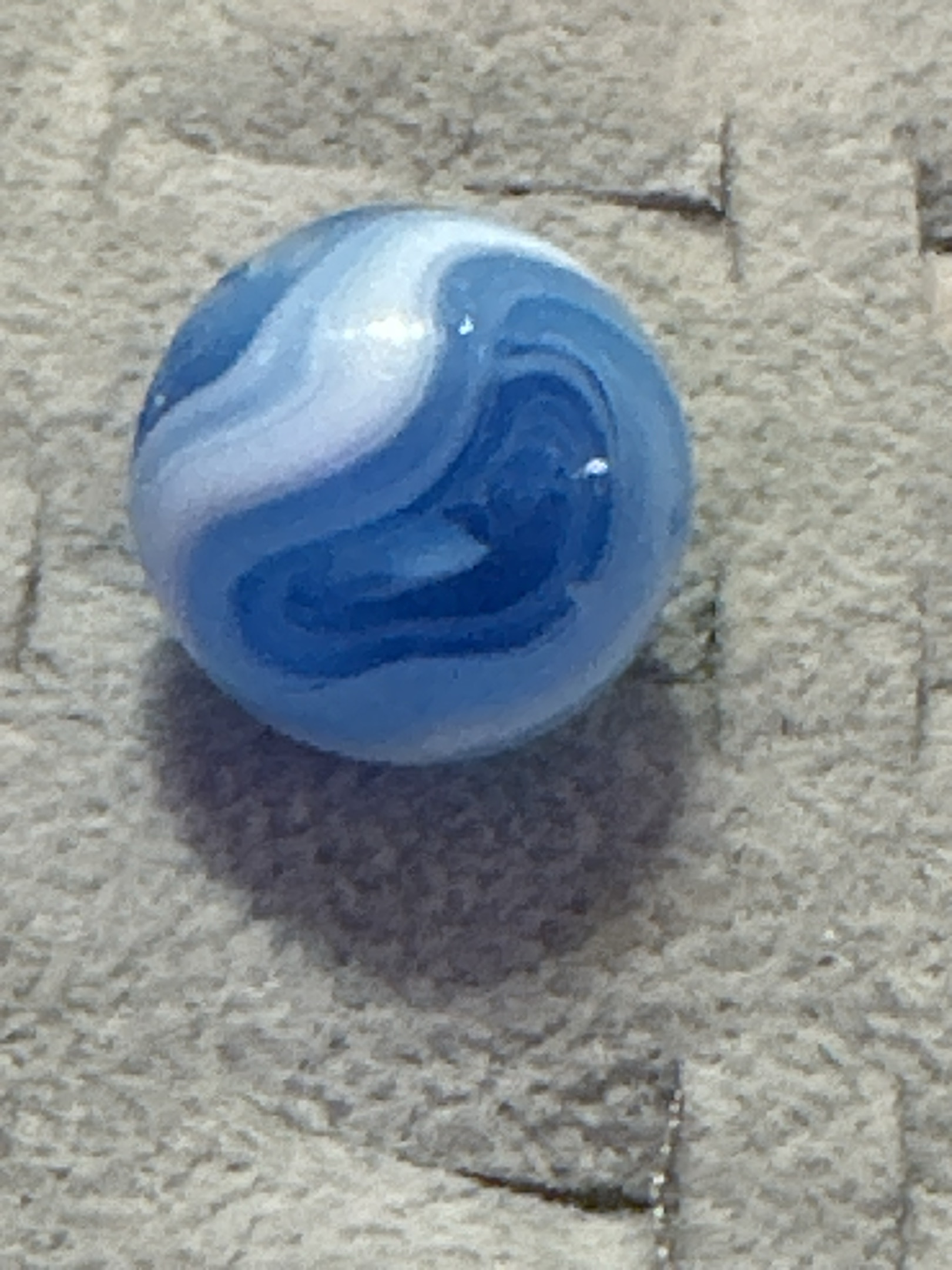 Blue and White Swirl by Alley Agate, identification view