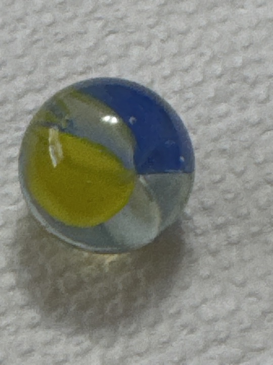 Blue-Yellow Patcher by Marble King, identification view