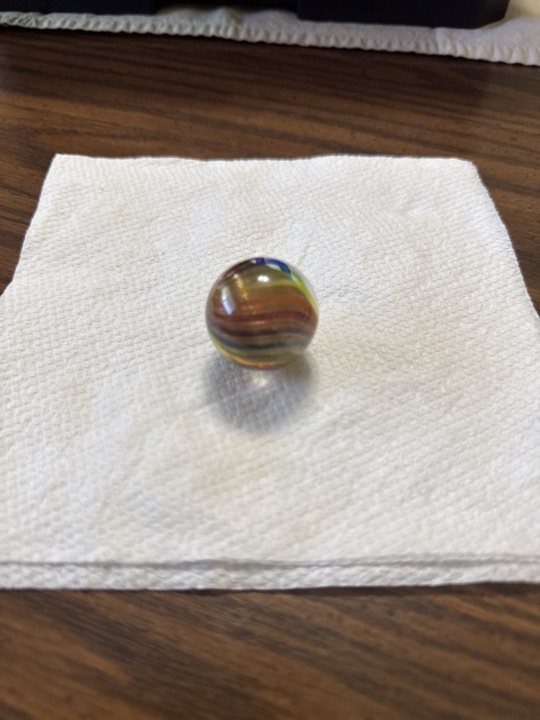 Multicolor Solid Core Swirl by German Handmade (Thuringian Glassmakers), identification view