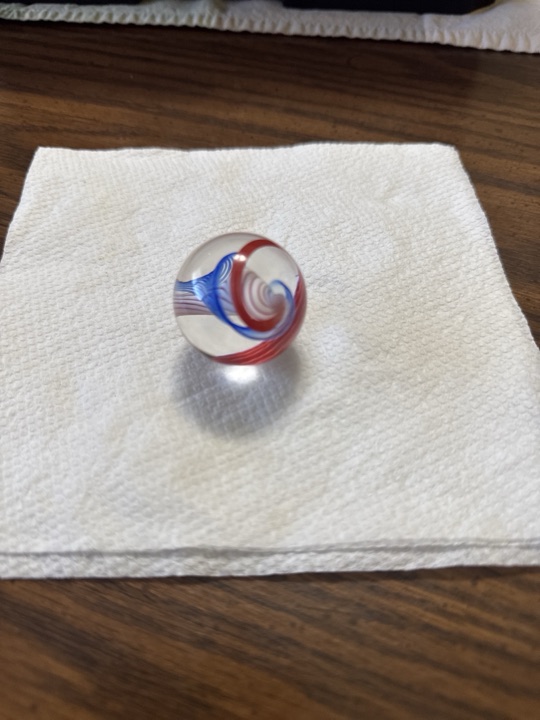 Patriotic Liberty Ribbon Swirl Shooter by Contemporary American Artisan, identification view