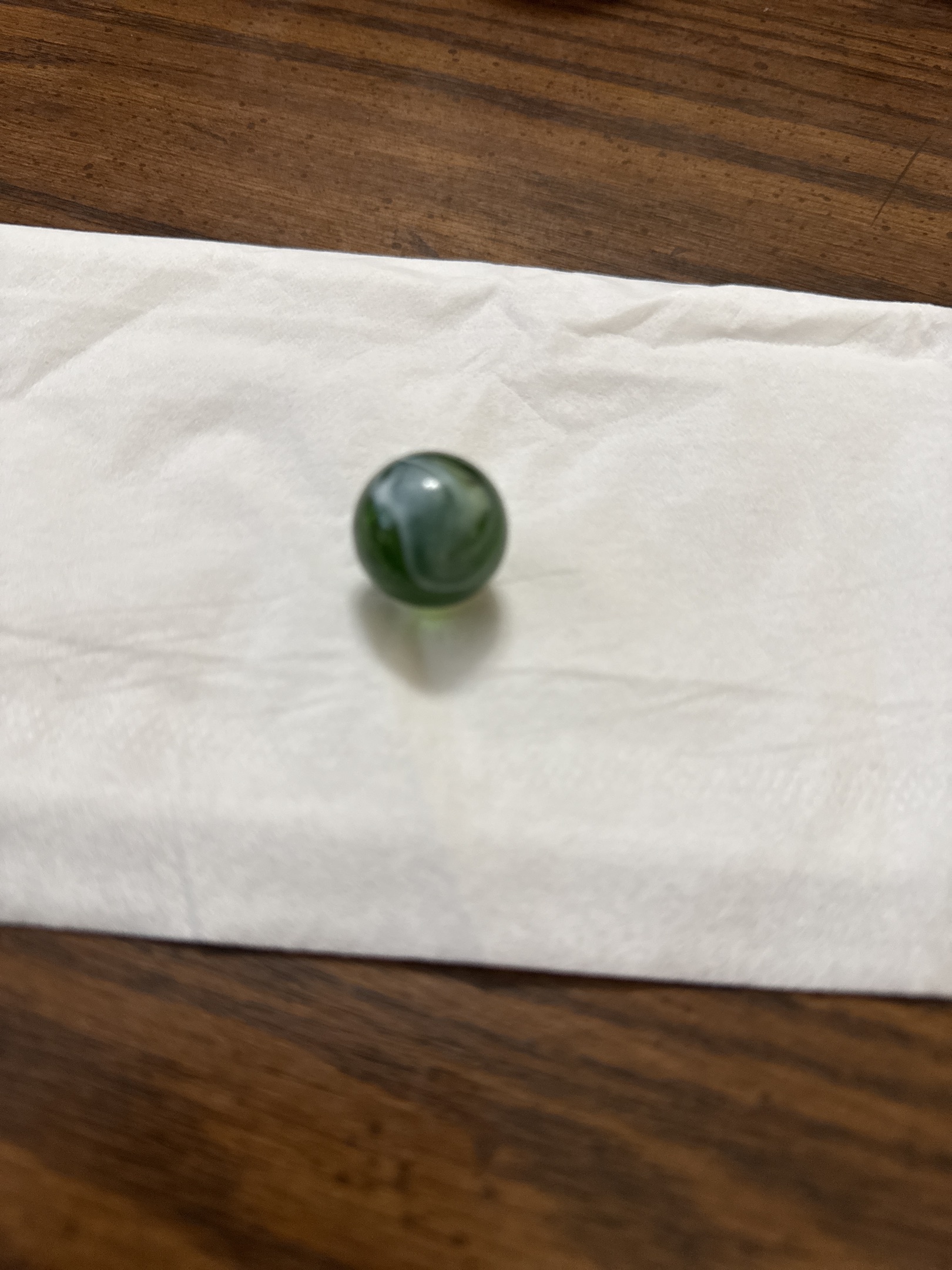 Green Swirl with White by Alley Agate Company, identification view