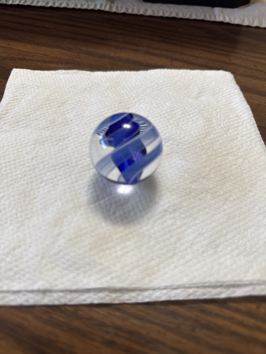 Blue Ribbon on Clear by Contemporary Artisan (Unknown Maker), identification view