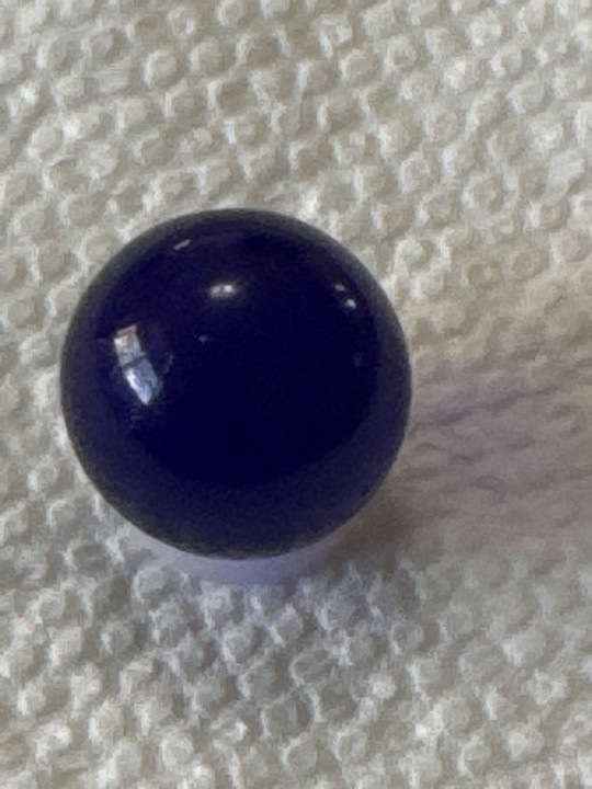 Blue Opaque Game Marble by Vitro Agate, identification view