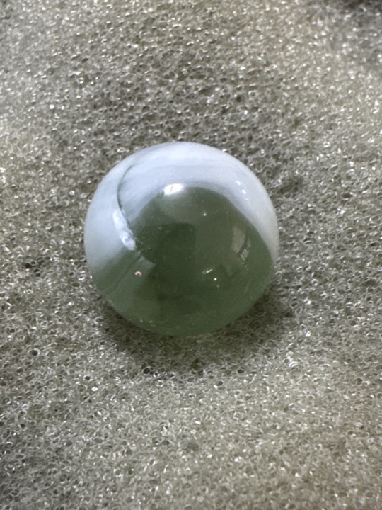 Green Transparent with White Patch by Vitro Agate, identification view