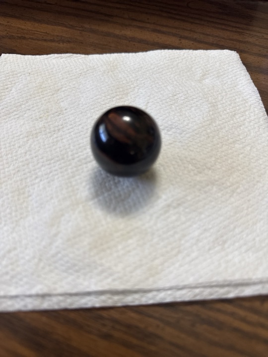 Tiger's Eye Sphere by Natural Lapidary, identification view