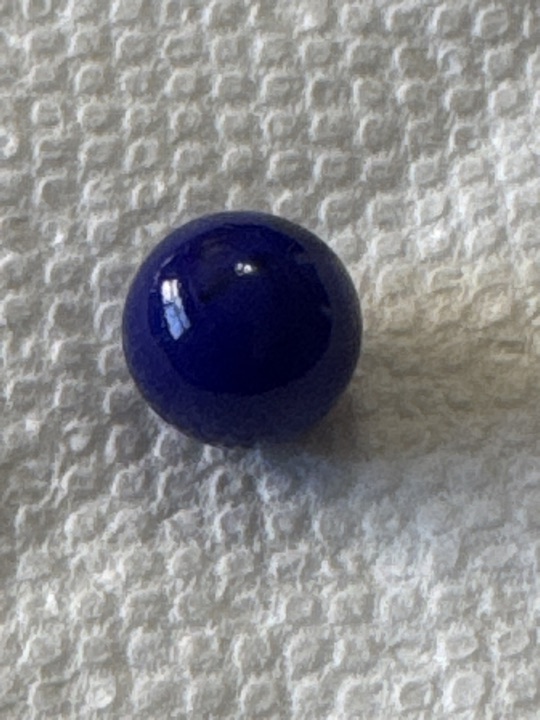 Opaque Blue - Solid Game Marble by Vitro Agate, identification view