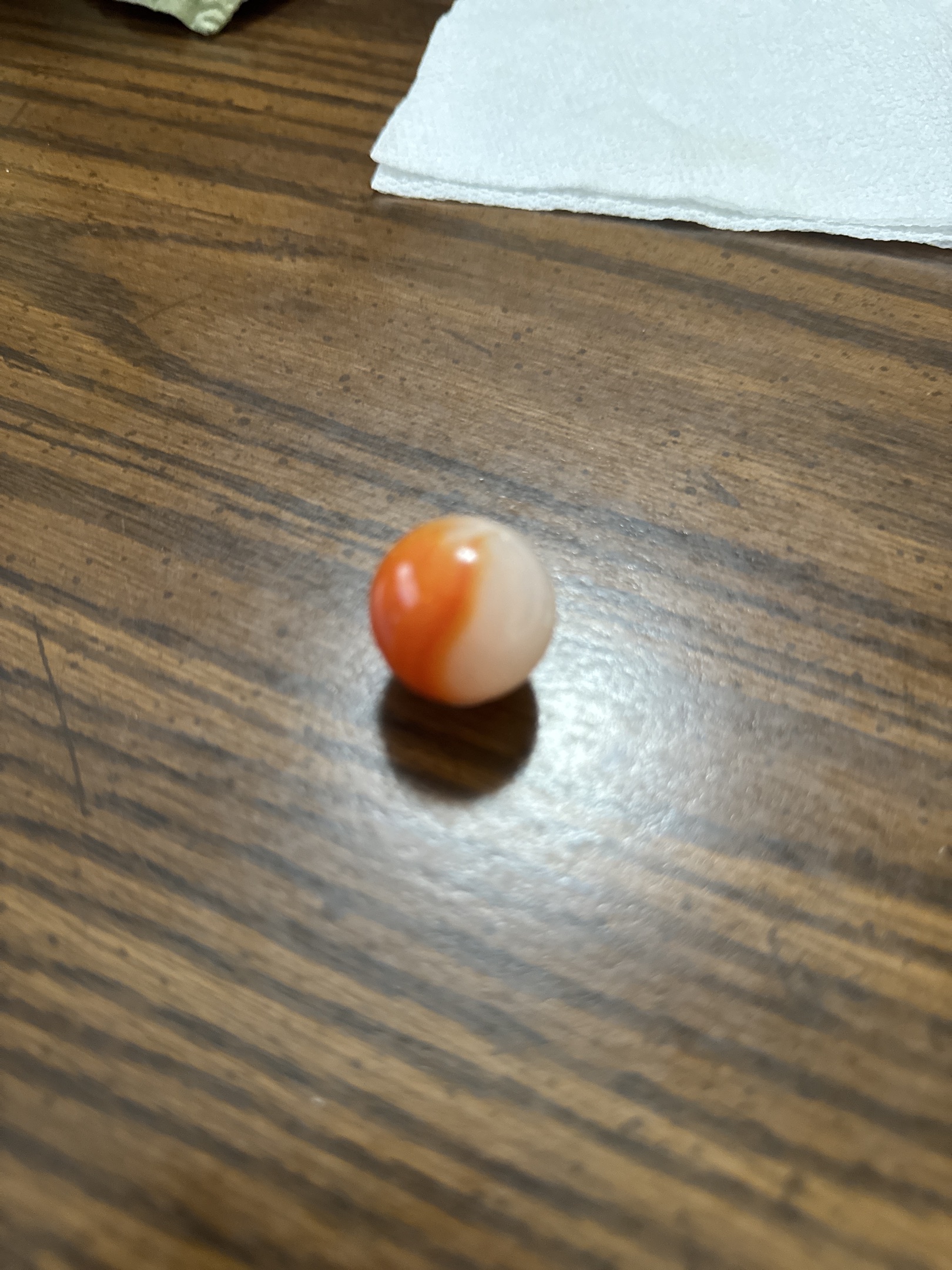 Orange and White Patch / Helmet by Vitro Agate Company, identification view