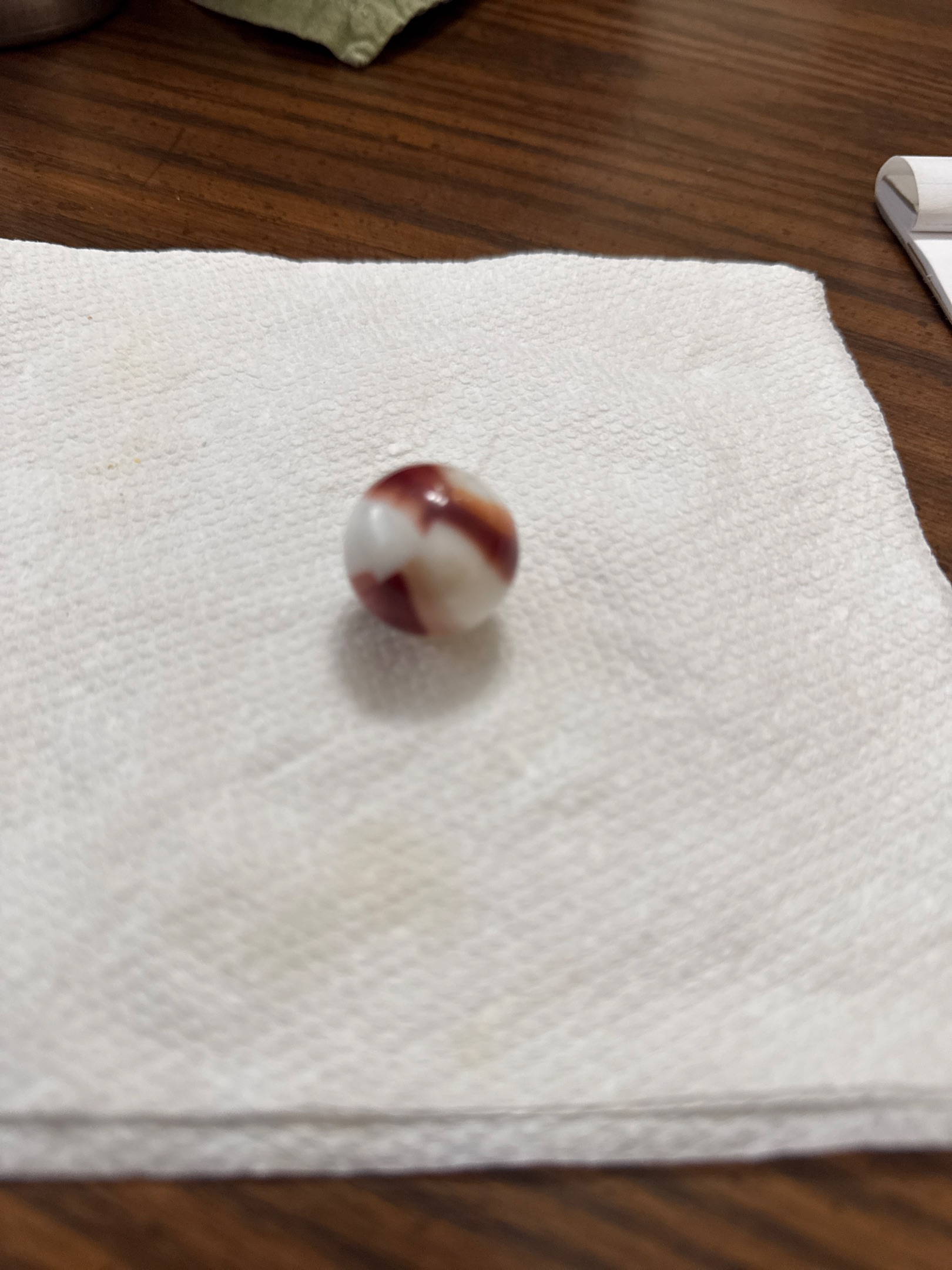 Milky Oxblood by Akro Agate Company, identification view