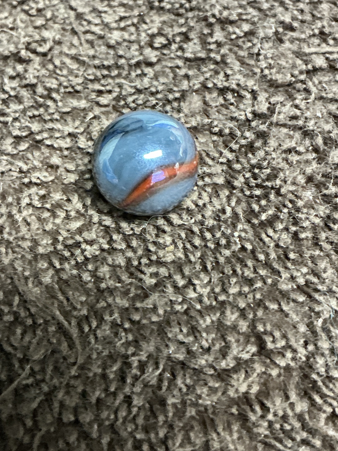 Blue with Orange Ribbon by Peltier Glass Company