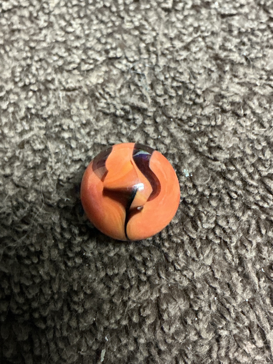 Orange and Brown Swirl by Alley Agate, identification view