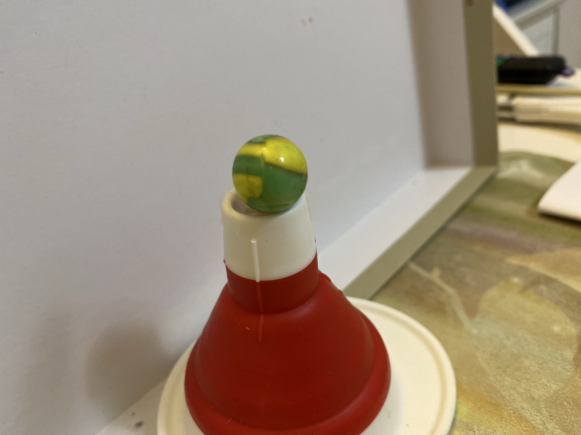 Yellow and Green Helmet by Vitro Agate Company