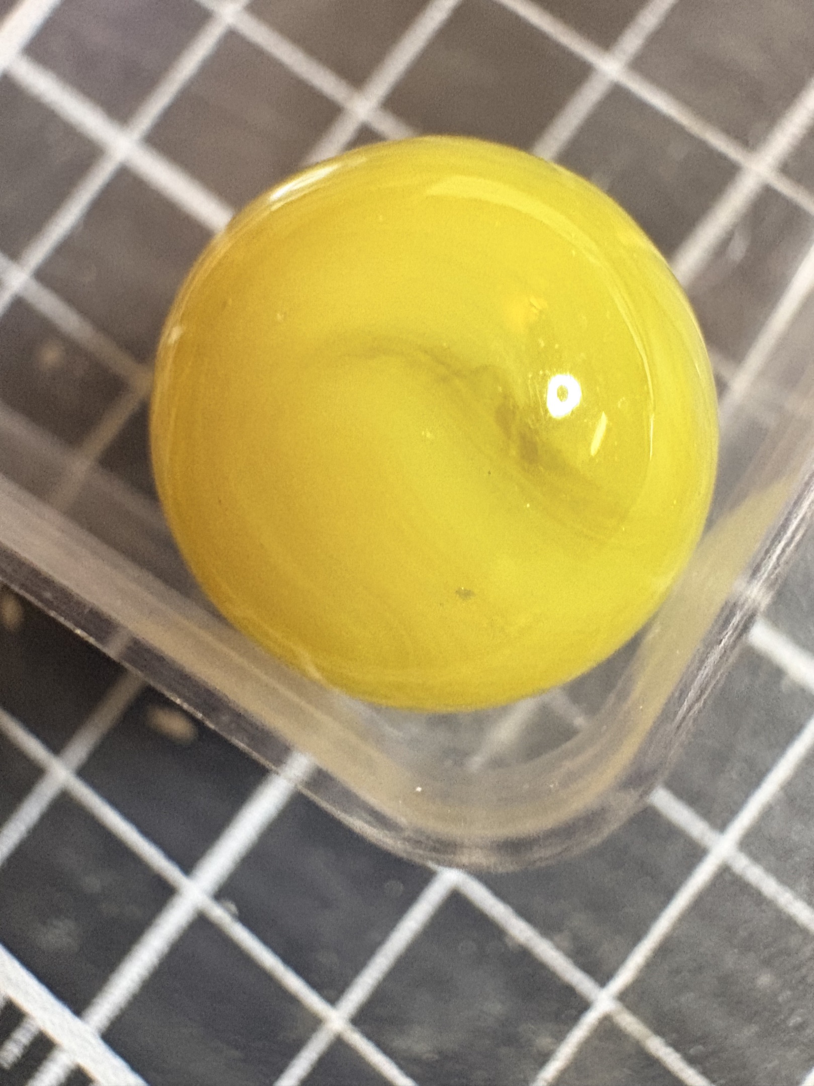 Yellow Opaque (Lemonade) by Akro Agate Company, identification view