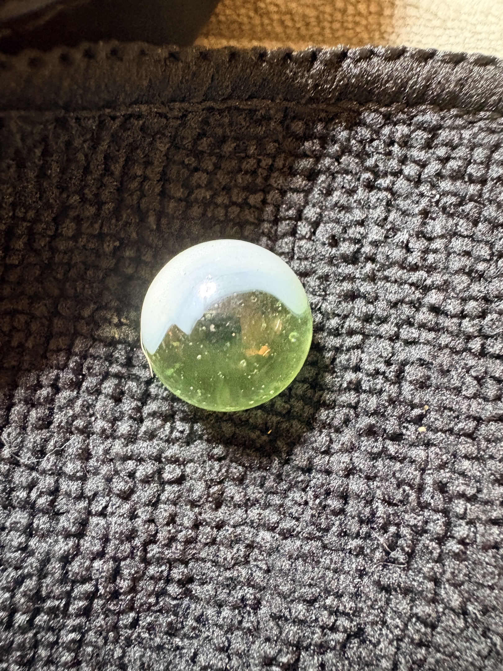 Transparent Green with White Patch by Akro Agate Company